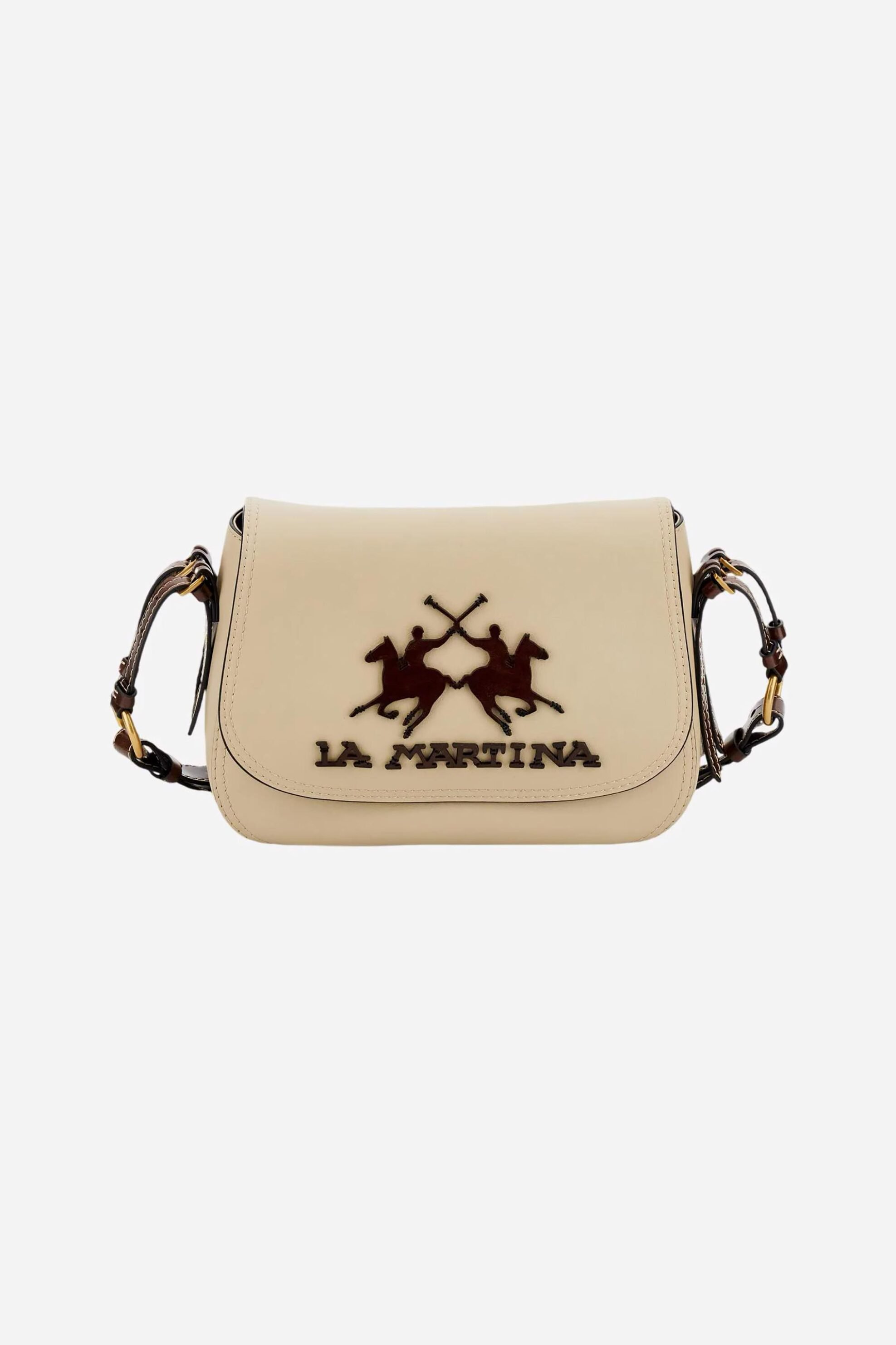 La Martina γυναικεία δερμάτινη τσάντα crossbody με λογότυπο 