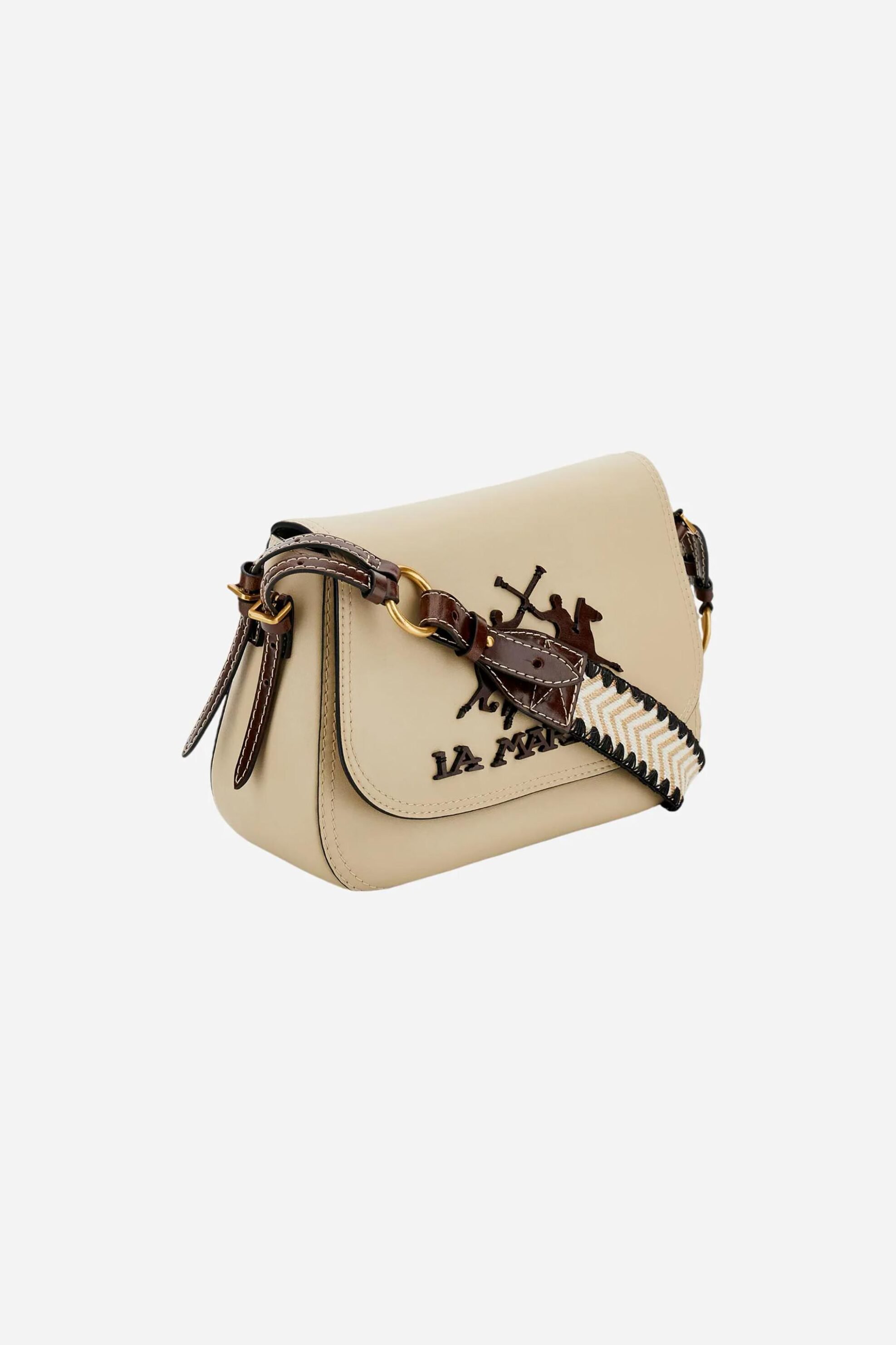 La Martina γυναικεία δερμάτινη τσάντα crossbody με λογότυπο 