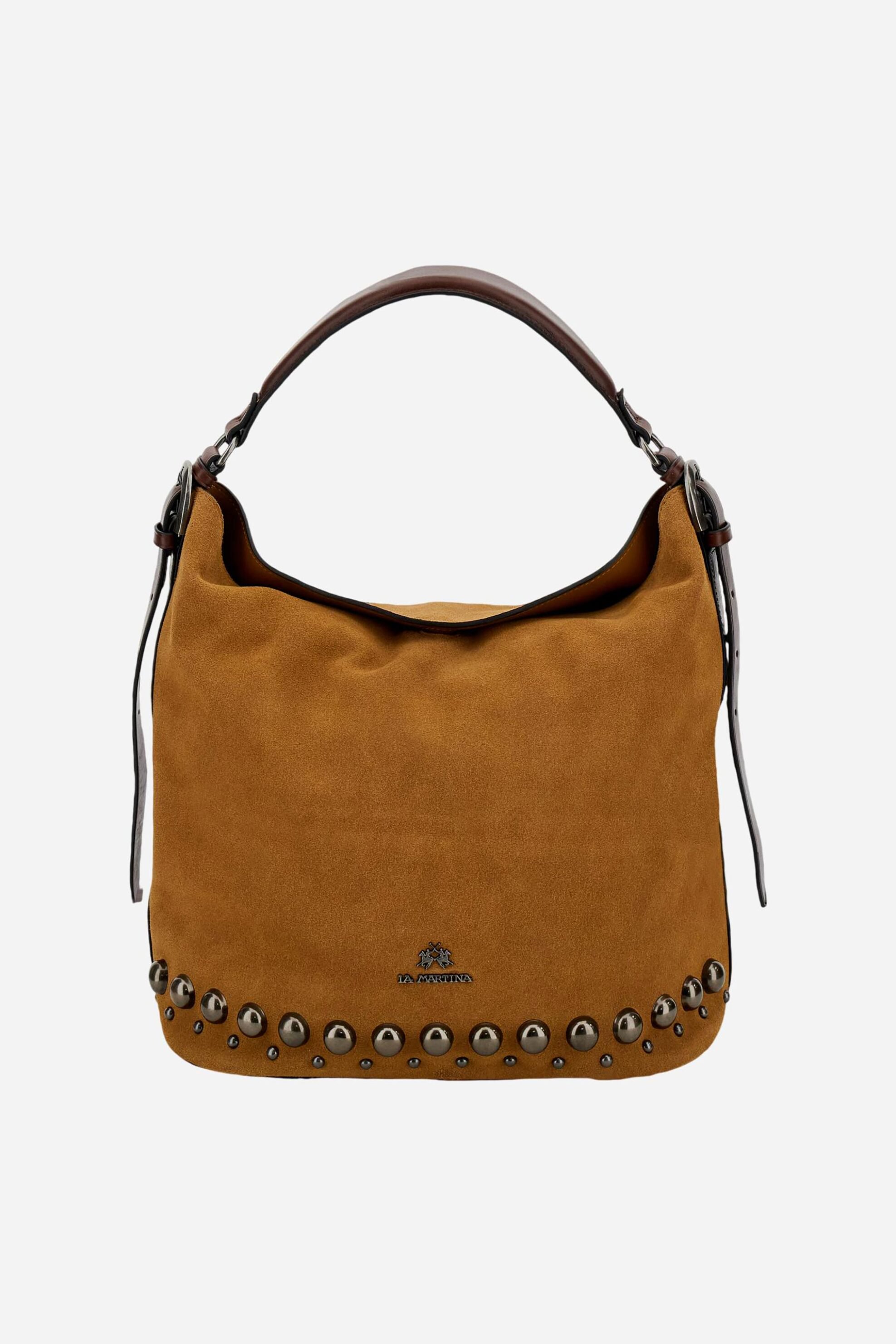 La Martina γυναικεία suede τσάντα hobo με λογότυπο 