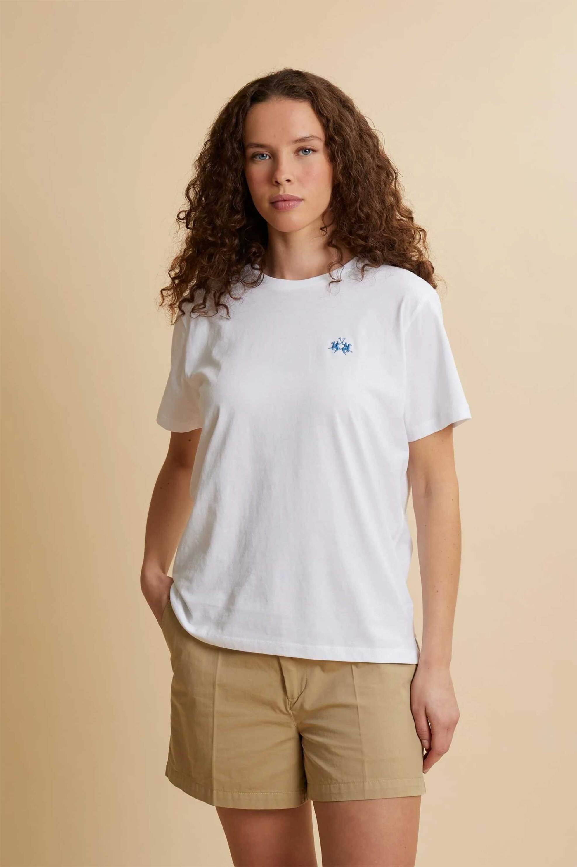 La Martina La Martina γυναικείο T-shirt με κεντημένο λογότυπο Regular Fit 