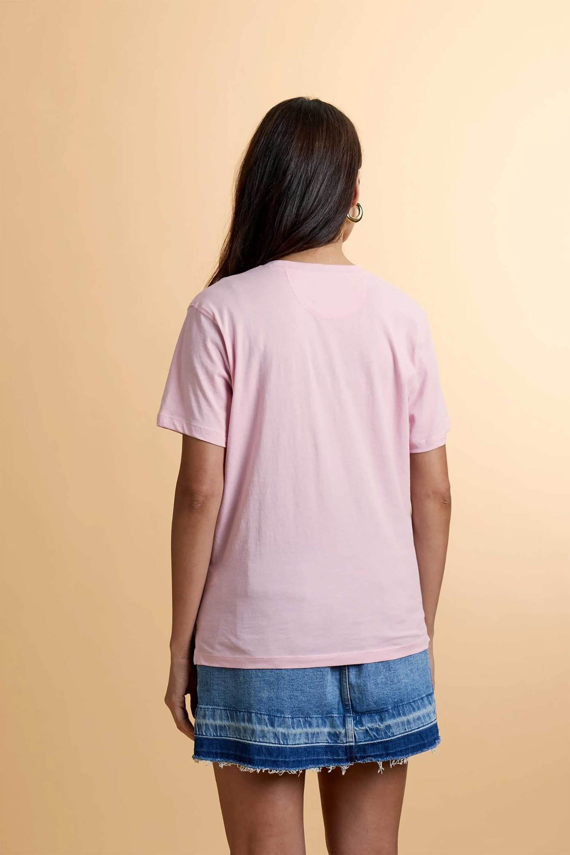 La Martina Γυναικείο T-Shirt με Κεντημένο Λογότυπο Regular Fit Casta - Wcr002-Js317 Ροζ