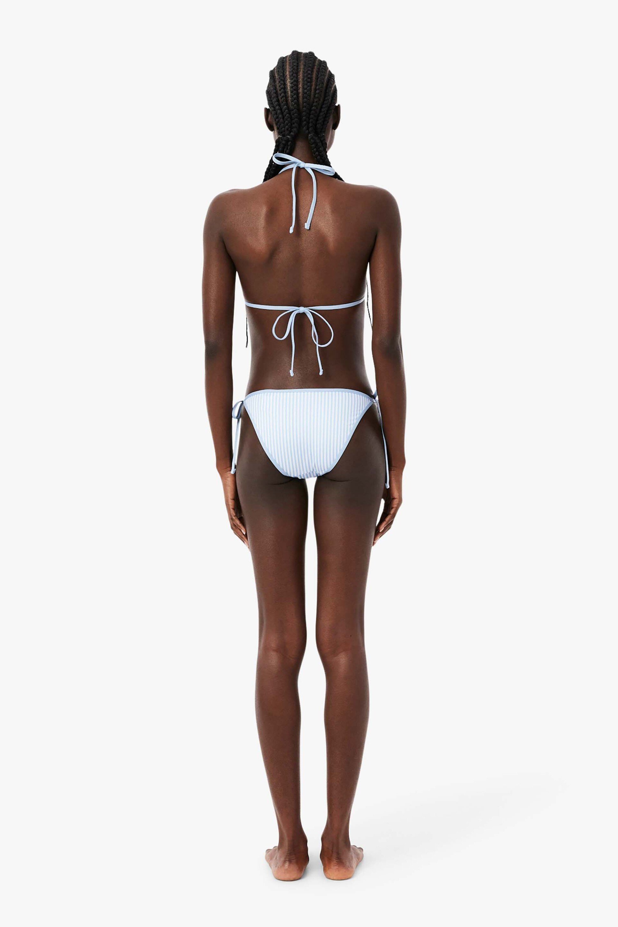 Lacoste γυναικείο μαγιό μπικίνι σλιπ με ριγέ σχέδιο και λογότυπο - MF9844 Μπλε Ανοιχτό φωτογραφία