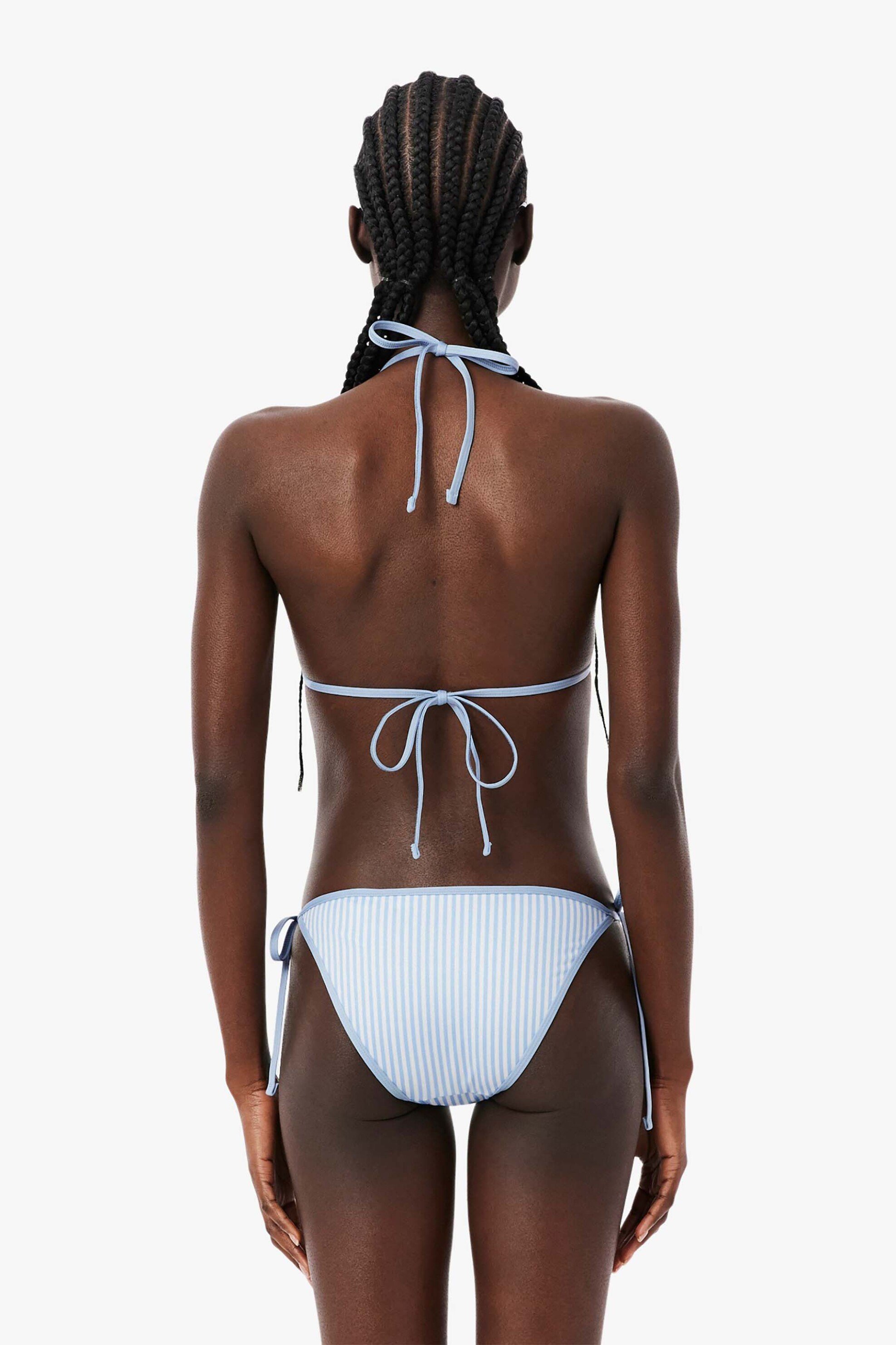 Lacoste γυναικείο μαγιό μπικίνι τοπ triangle με ριγέ σχέδιο και λογότυπο - MF9875 Μπλε Ανοιχτό φωτογραφία