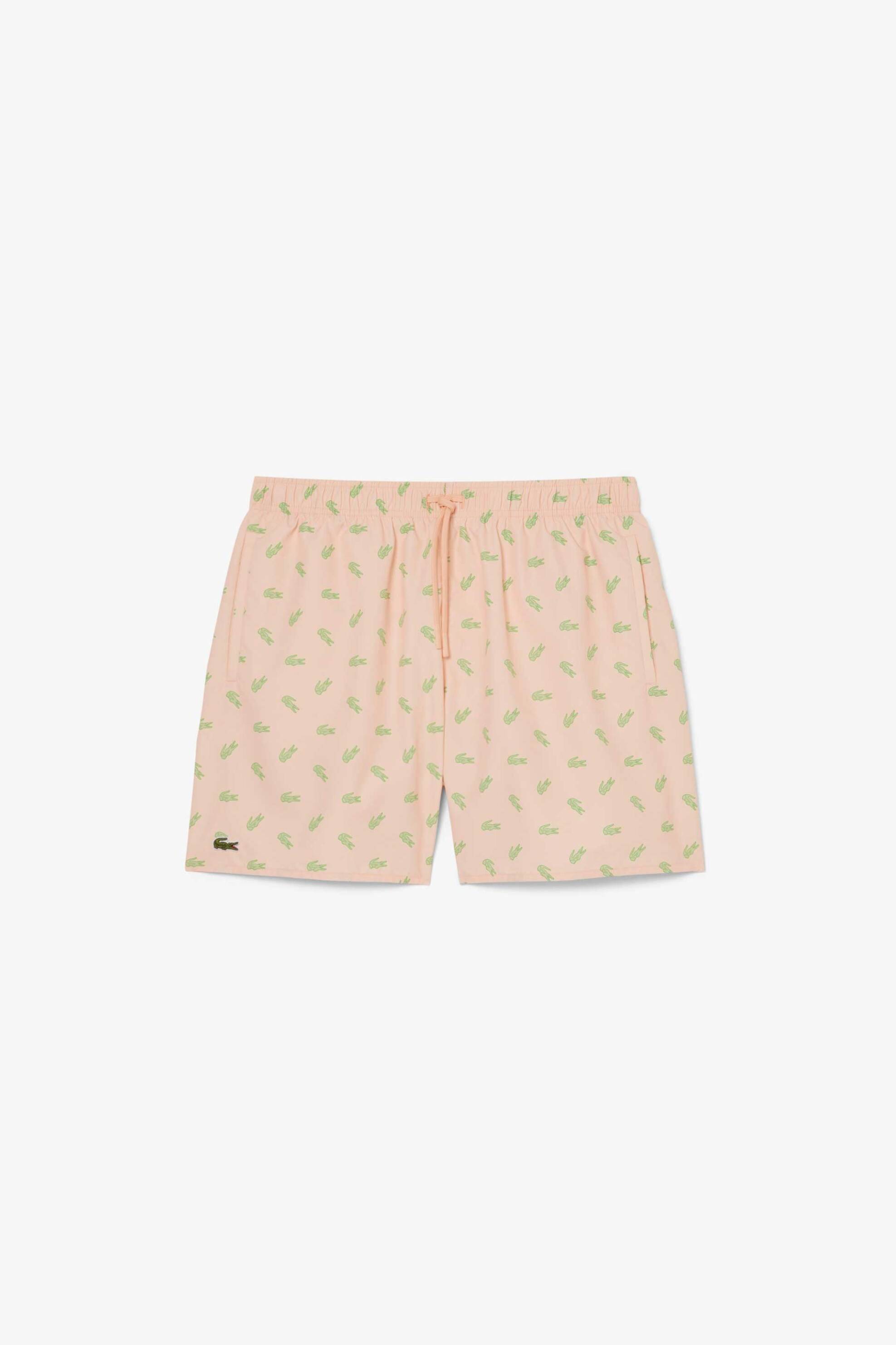 Lacoste Ανδρικό Μαγιό Σορτς με All-Over Crocodile Print - Mh1851 Σομόν