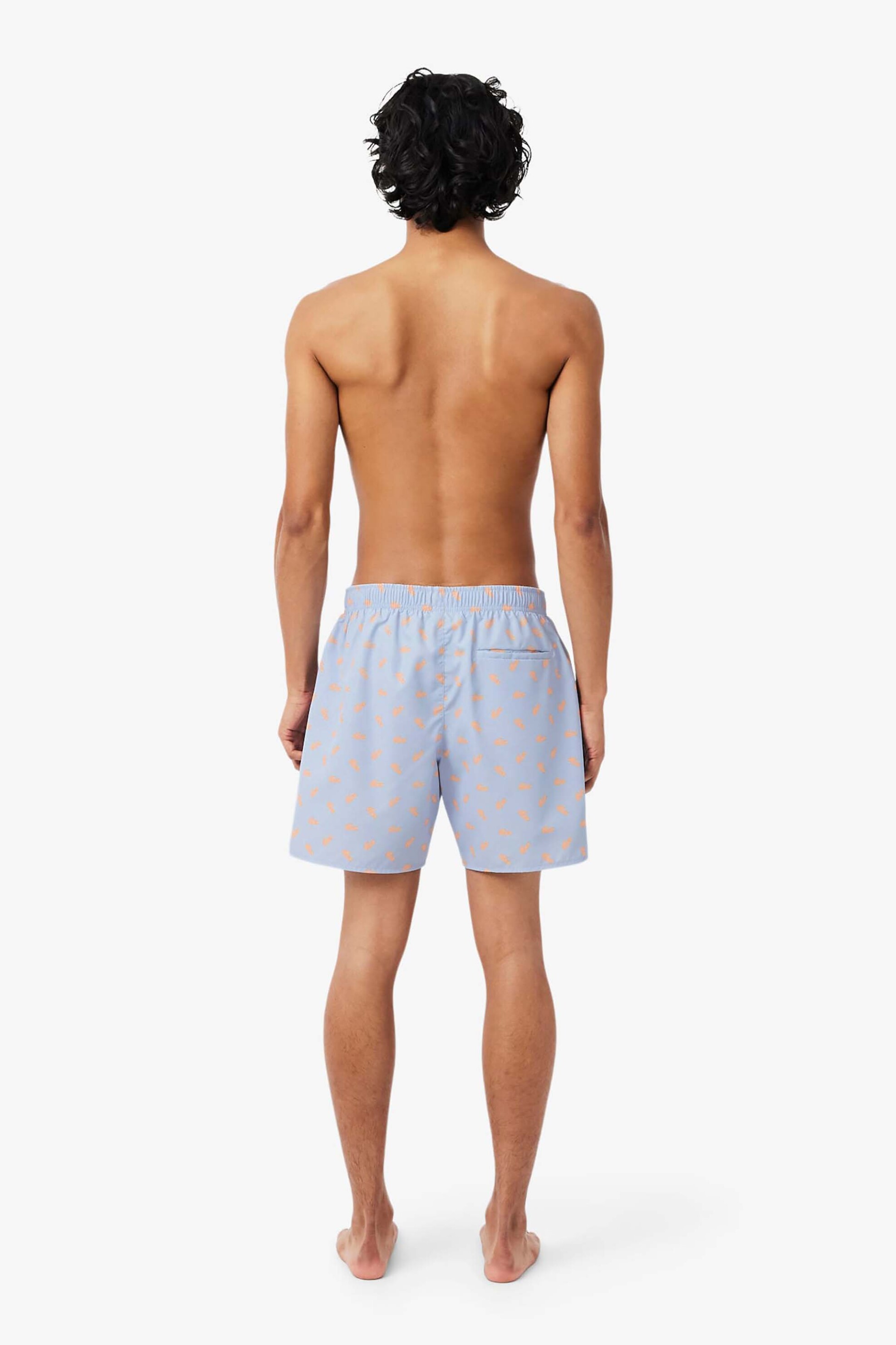 Lacoste ανδρικό μαγιό σορτς με all-over crocodile print - MH1851 Μπλε Ανοιχτό φωτογραφία