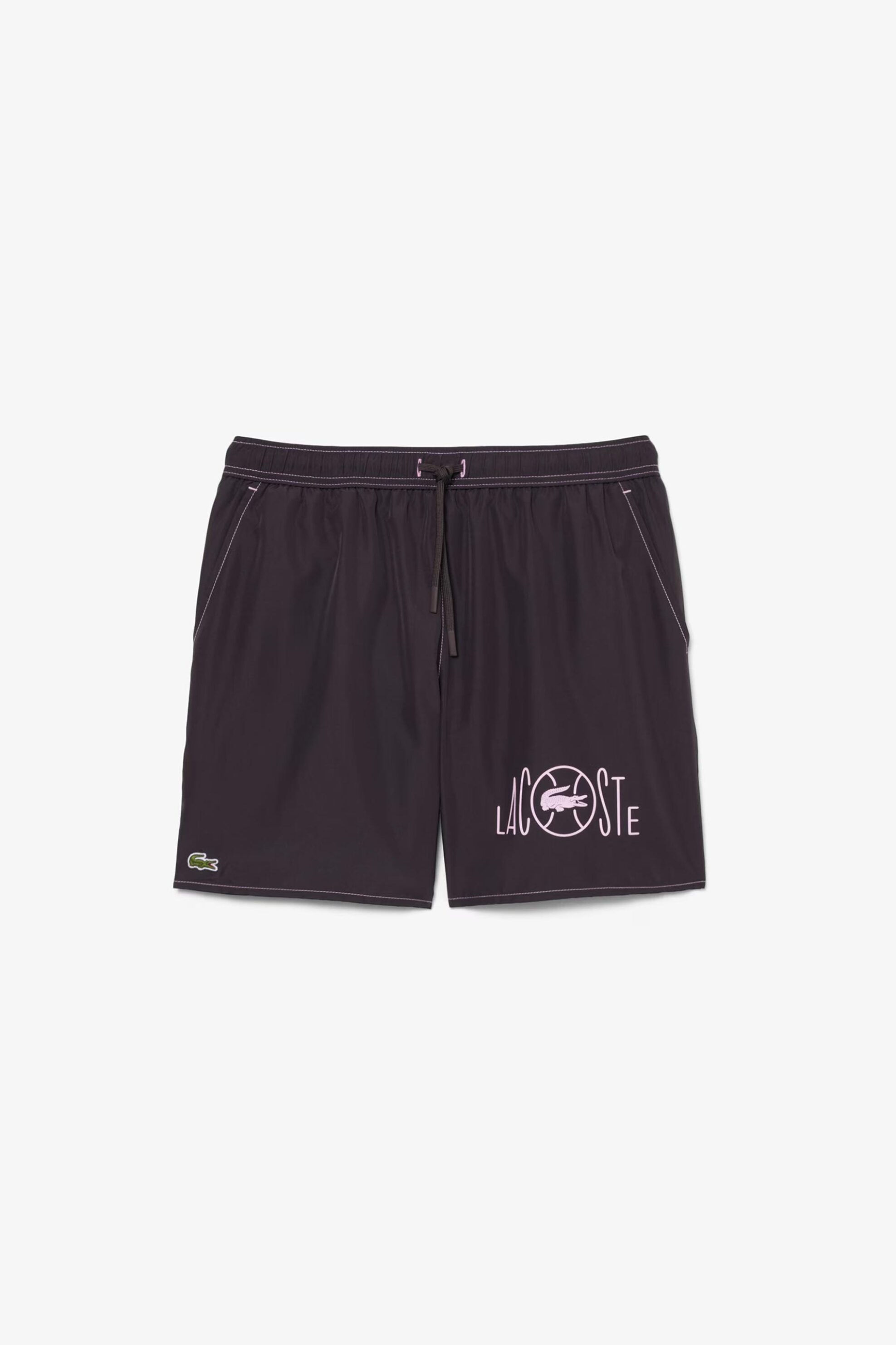 Lacoste Ανδρικό Μαγιό Σορτς με Tennis Print - Mh1887 Καφέ Σκούρο