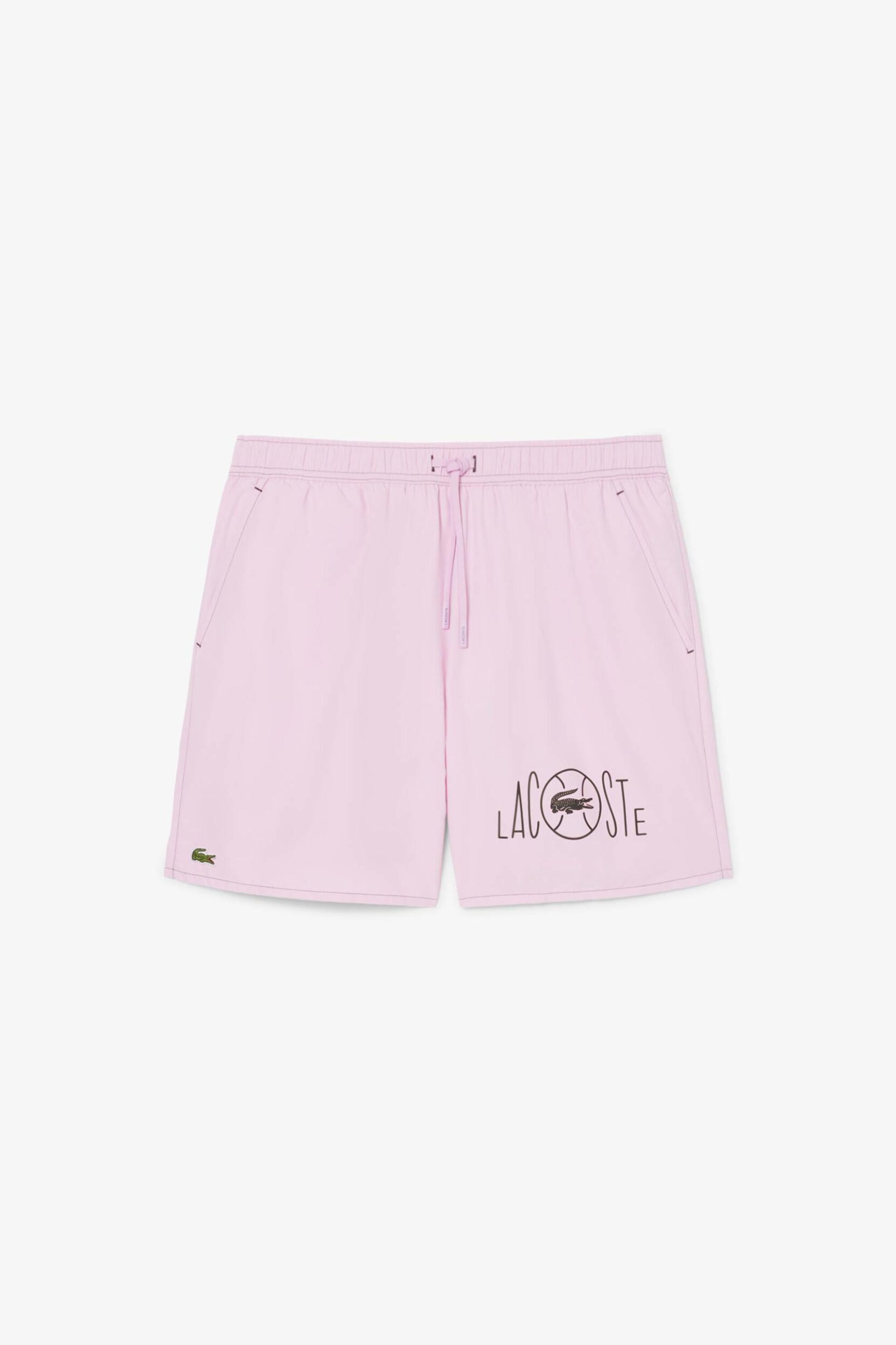 Lacoste Ανδρικό Μαγιό Σορτς με Tennis Print - Mh1887 Ροζ Ανοιχτό