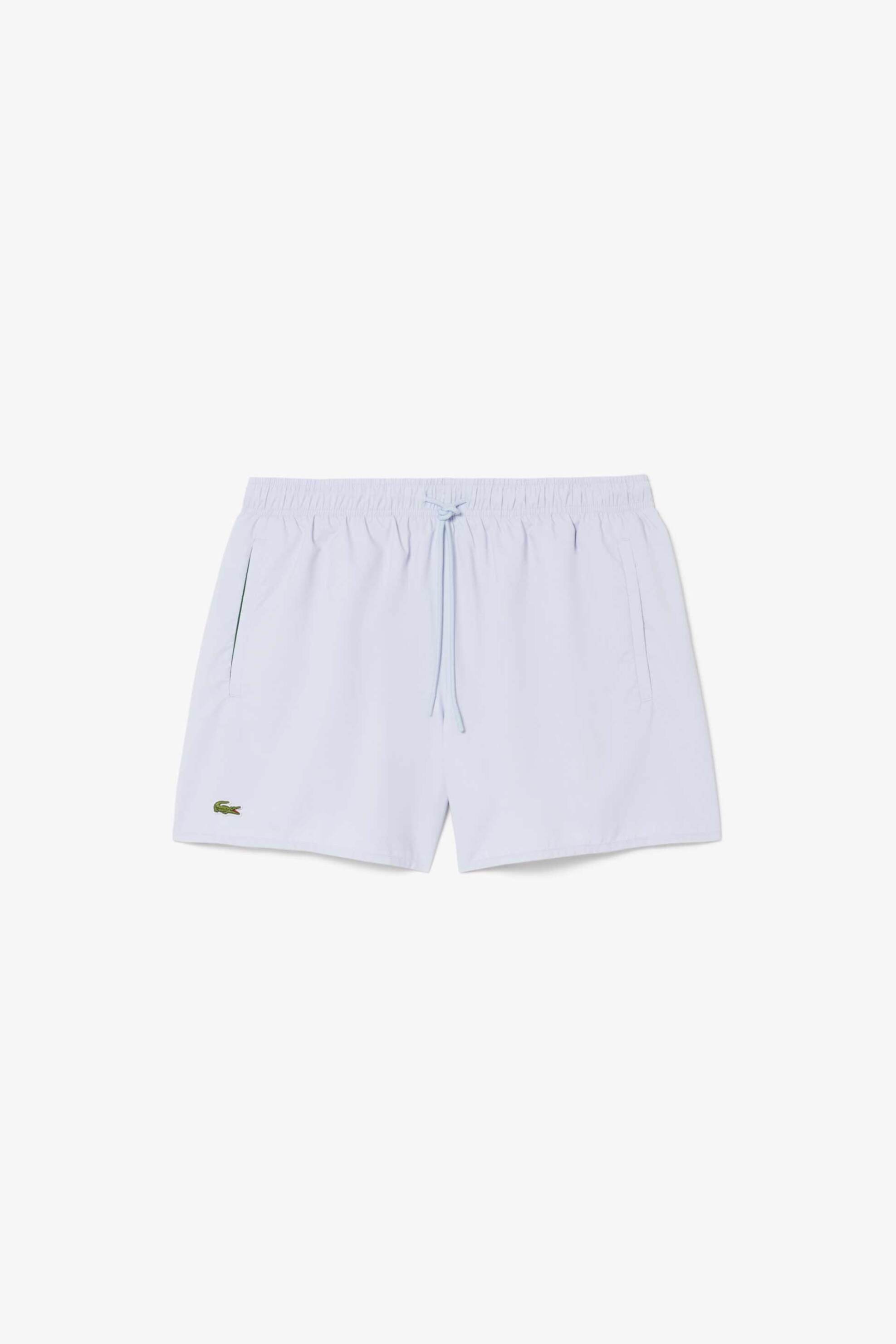 Lacoste Ανδρικό Μαγιό Σορτς Μονόχρωμο με Κεντημένο Λογότυπο - Mh6270 Σιελ
