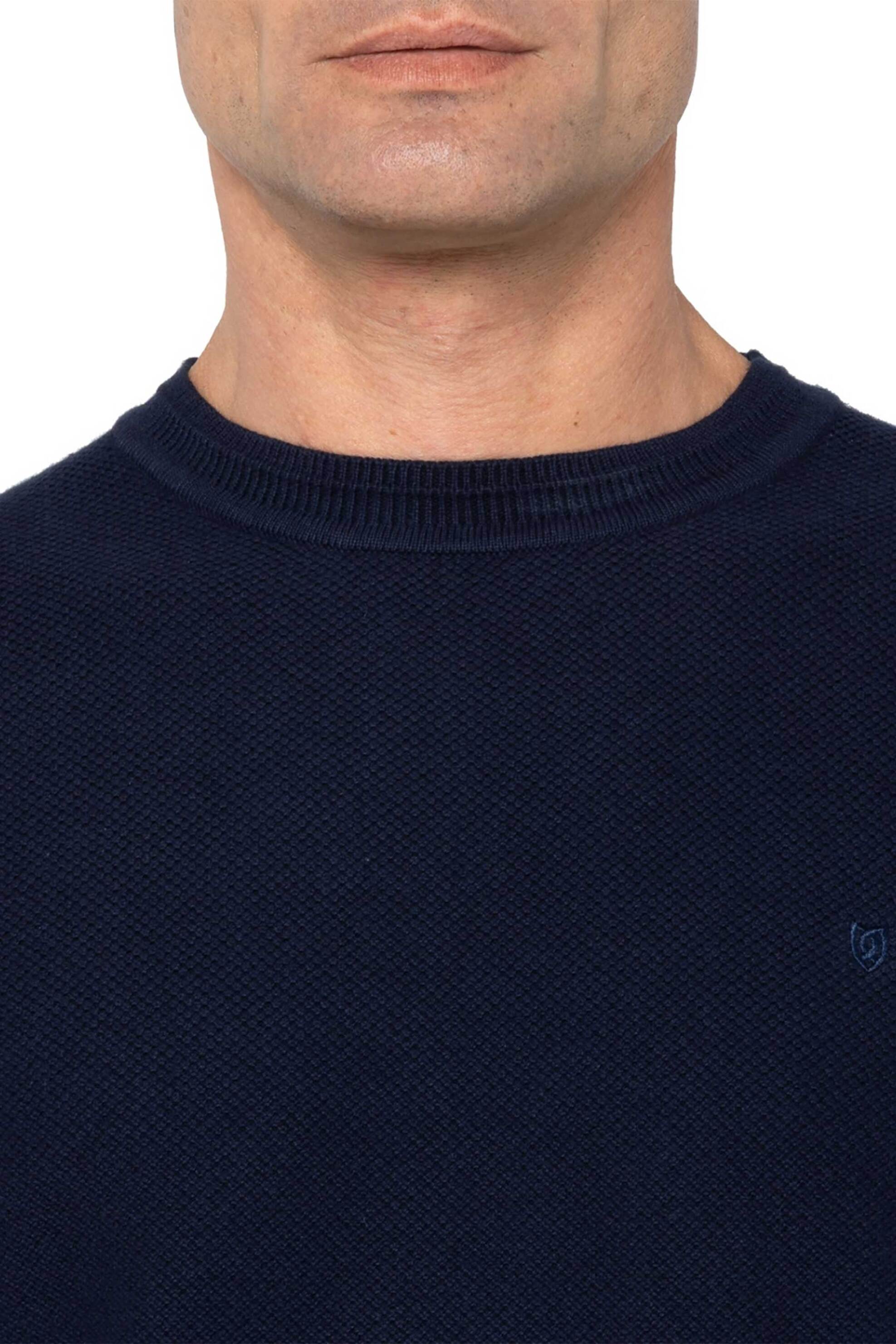 The Bostonians ανδρικό πουλόβερ structured με κασμίρι και κεντημένο λογότυπο Regular Fit "The Legacy" - MR1010U Μπλε Σκούρο φωτογραφία