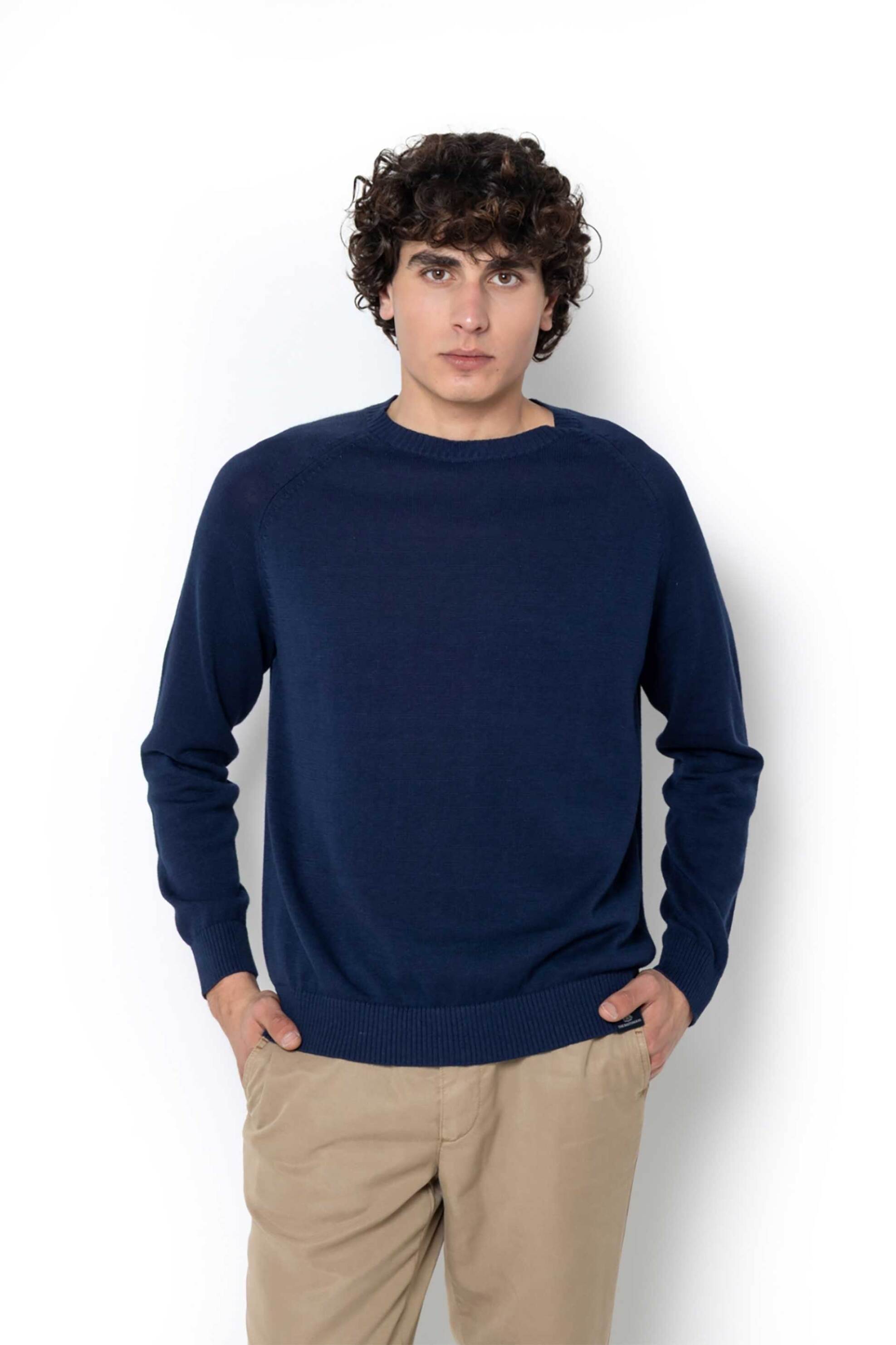 The Bostonians ανδρικό πουλόβερ Regular Fit - MR1085 Μπλε Marine