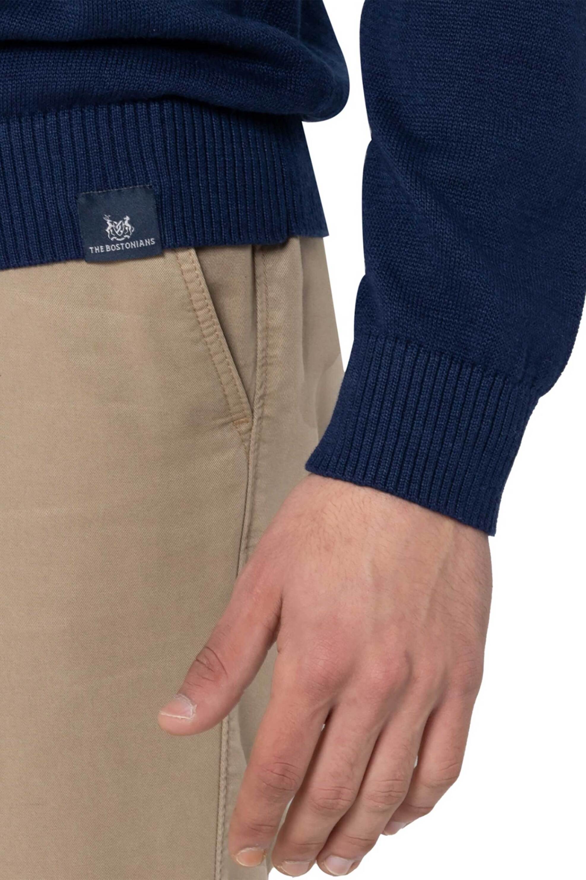 The Bostonians Ανδρικό Πουλόβερ Regular Fit - Mr1085 Μπλε Marine