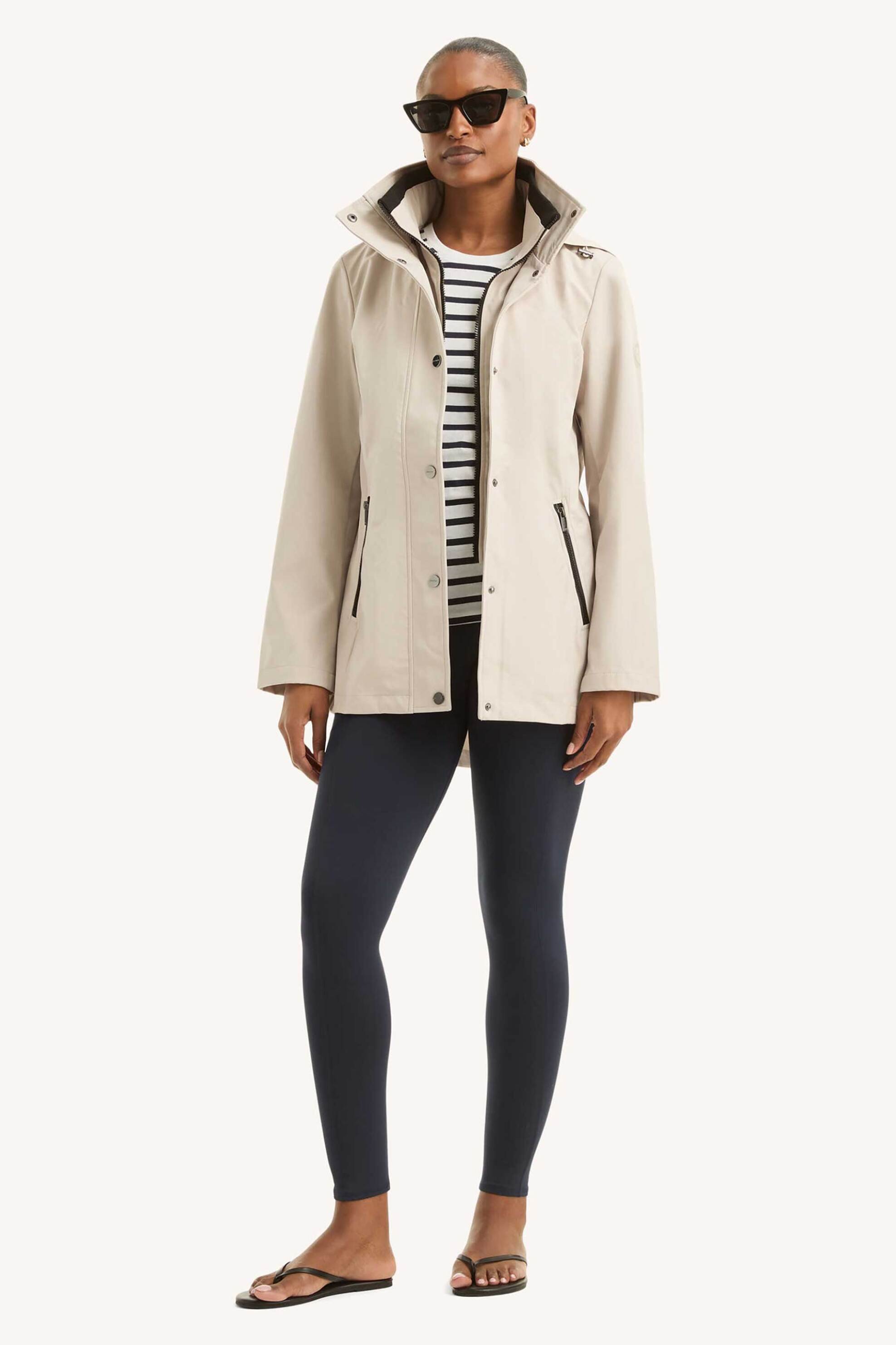 Nautica γυναικείο αδιάβροχο μπουφάν με κουκούλα Classic Fit - 117004554 Εκρού φωτογραφία