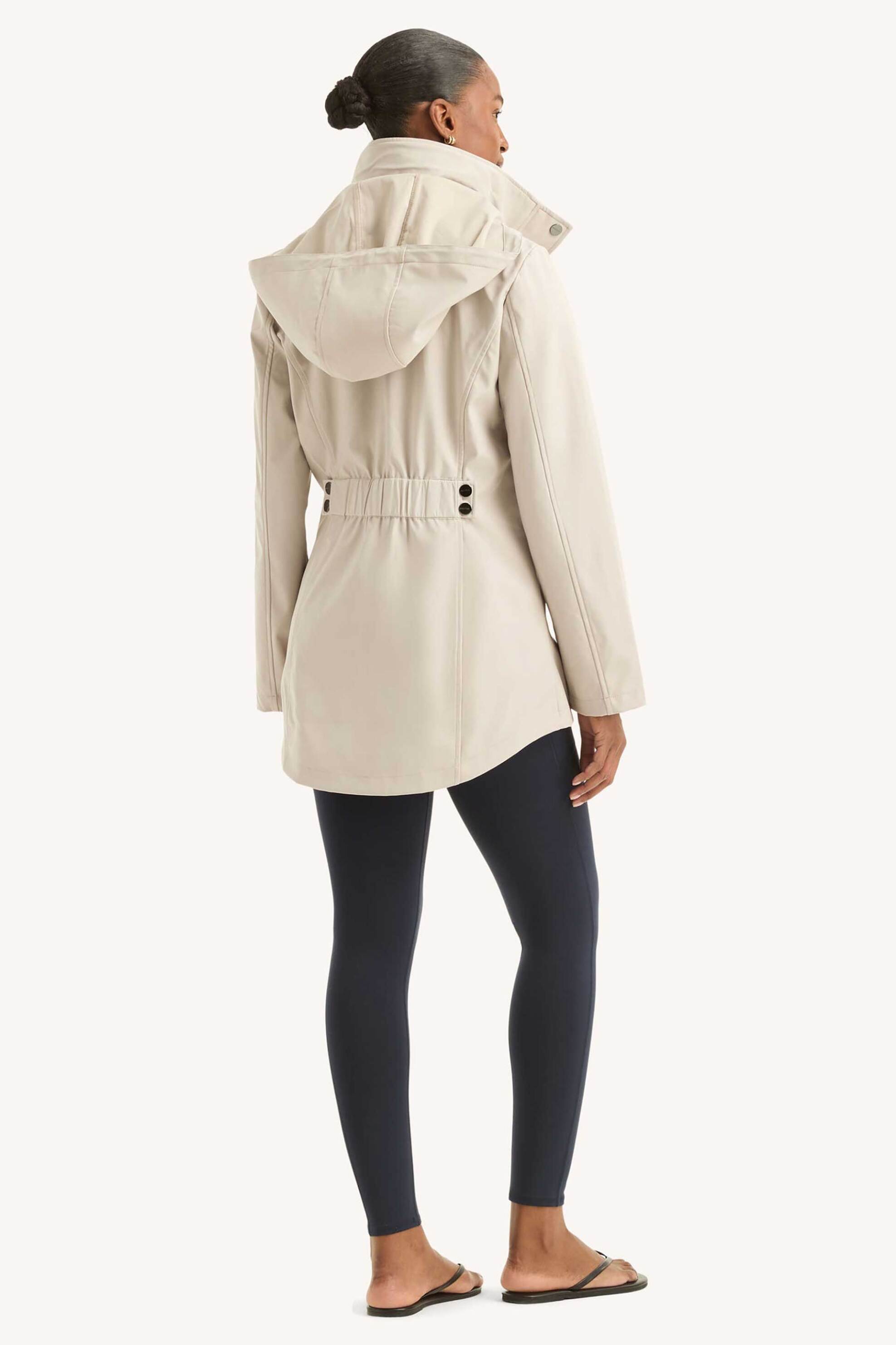 Nautica Γυναικείο Αδιάβροχο Μπουφάν με Κουκούλα Classic Fit - 117004554 Εκρού