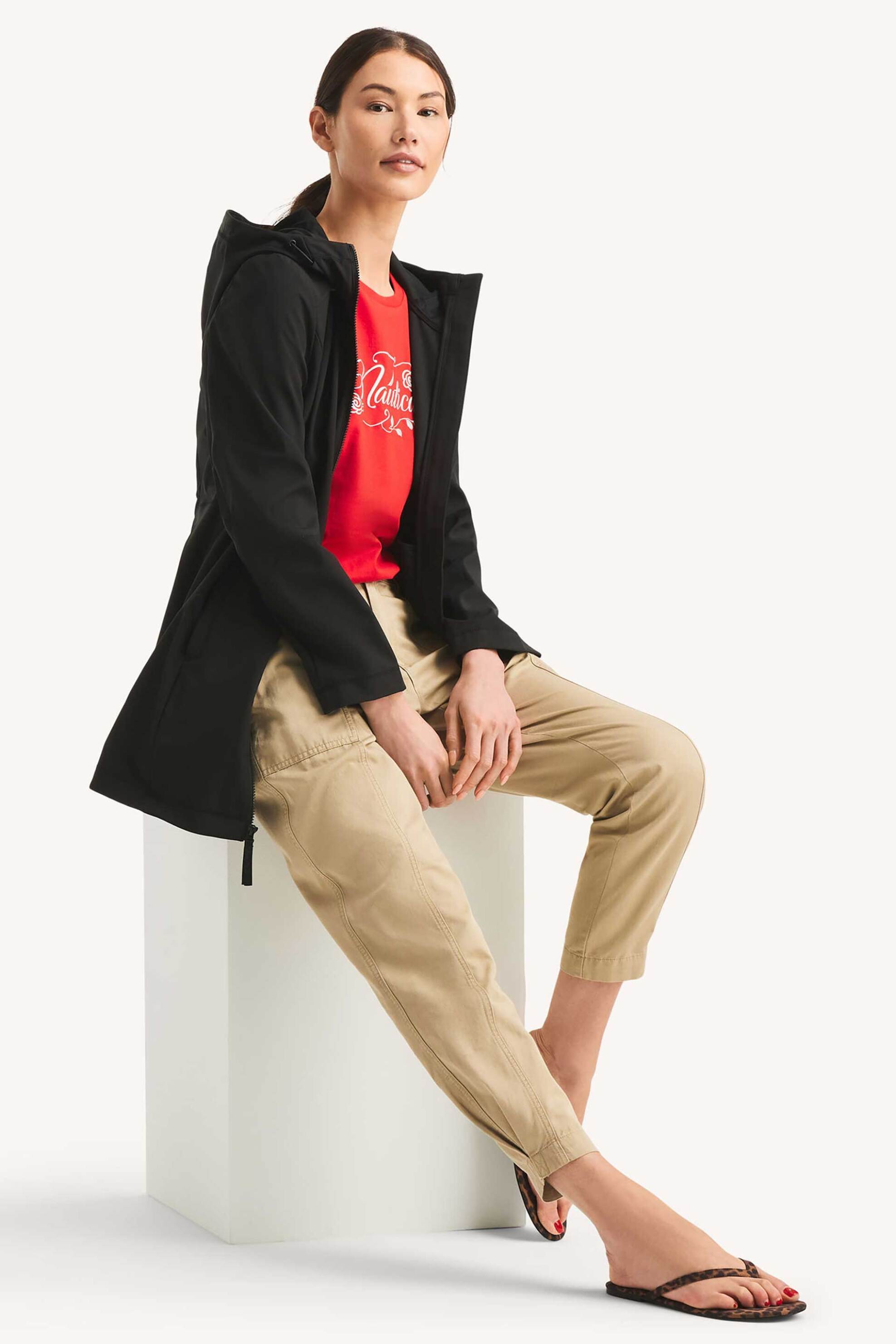 Nautica γυναικείο αδιάβροχο μπουφάν με κουκούλα Classic Fit - 117004742 Μαύρο φωτογραφία