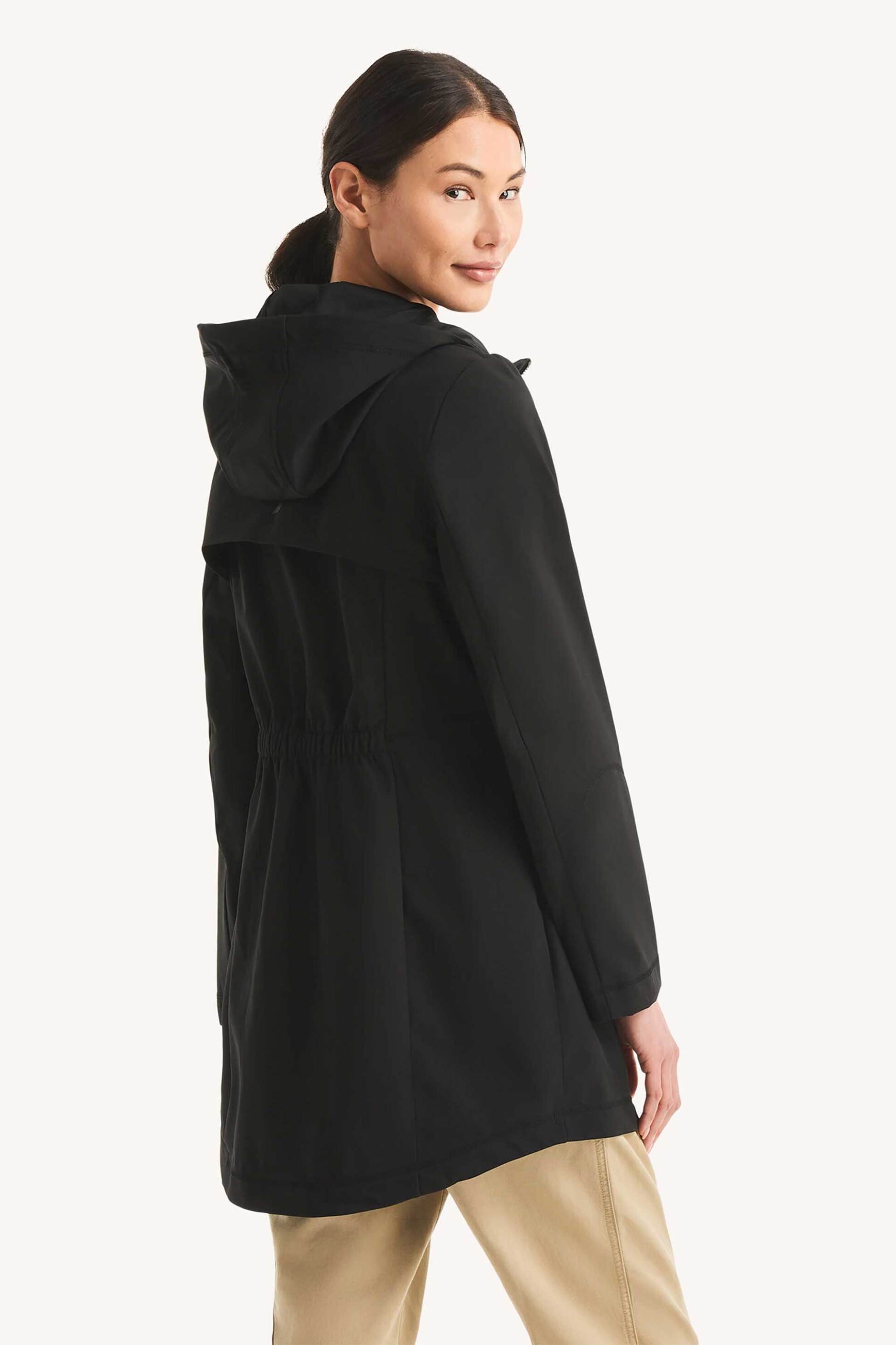 Nautica Γυναικείο Αδιάβροχο Μπουφάν με Κουκούλα Classic Fit - 117004742 Μαύρο