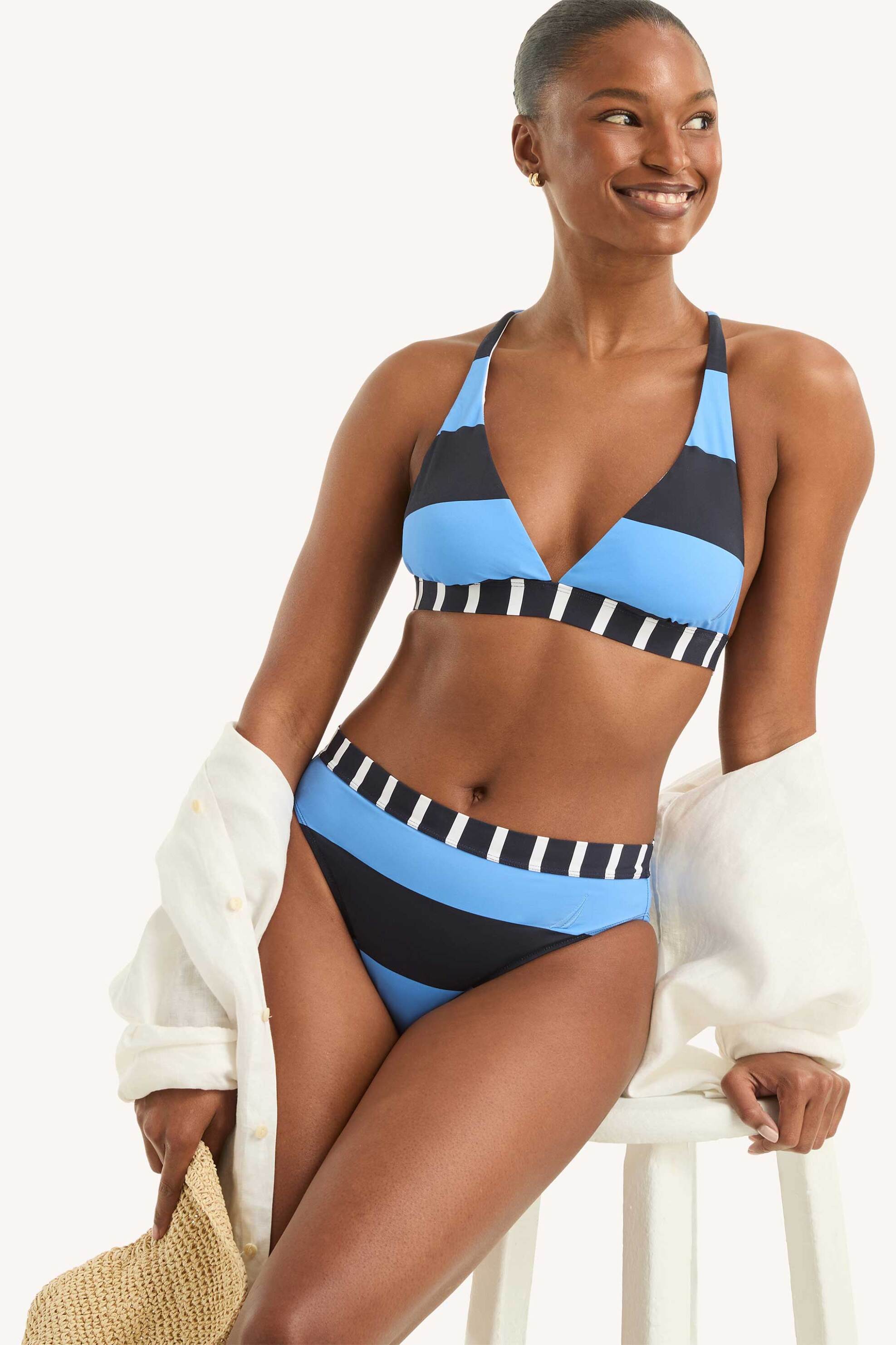 Nautica γυναικείο μαγιό μπικίνι σλιπ με ριγέ σχέδιο - 402009138 Μπλε