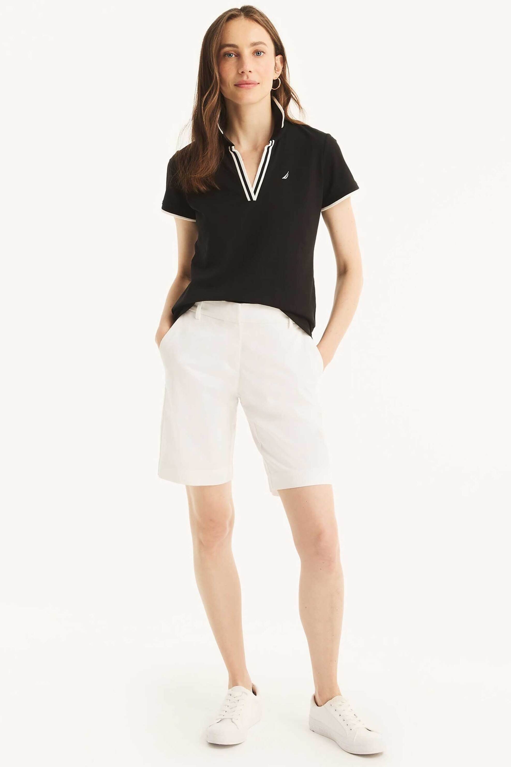Nautica γυναικεία βερμούδα chino Classic Fit - 45B702 Λευκό