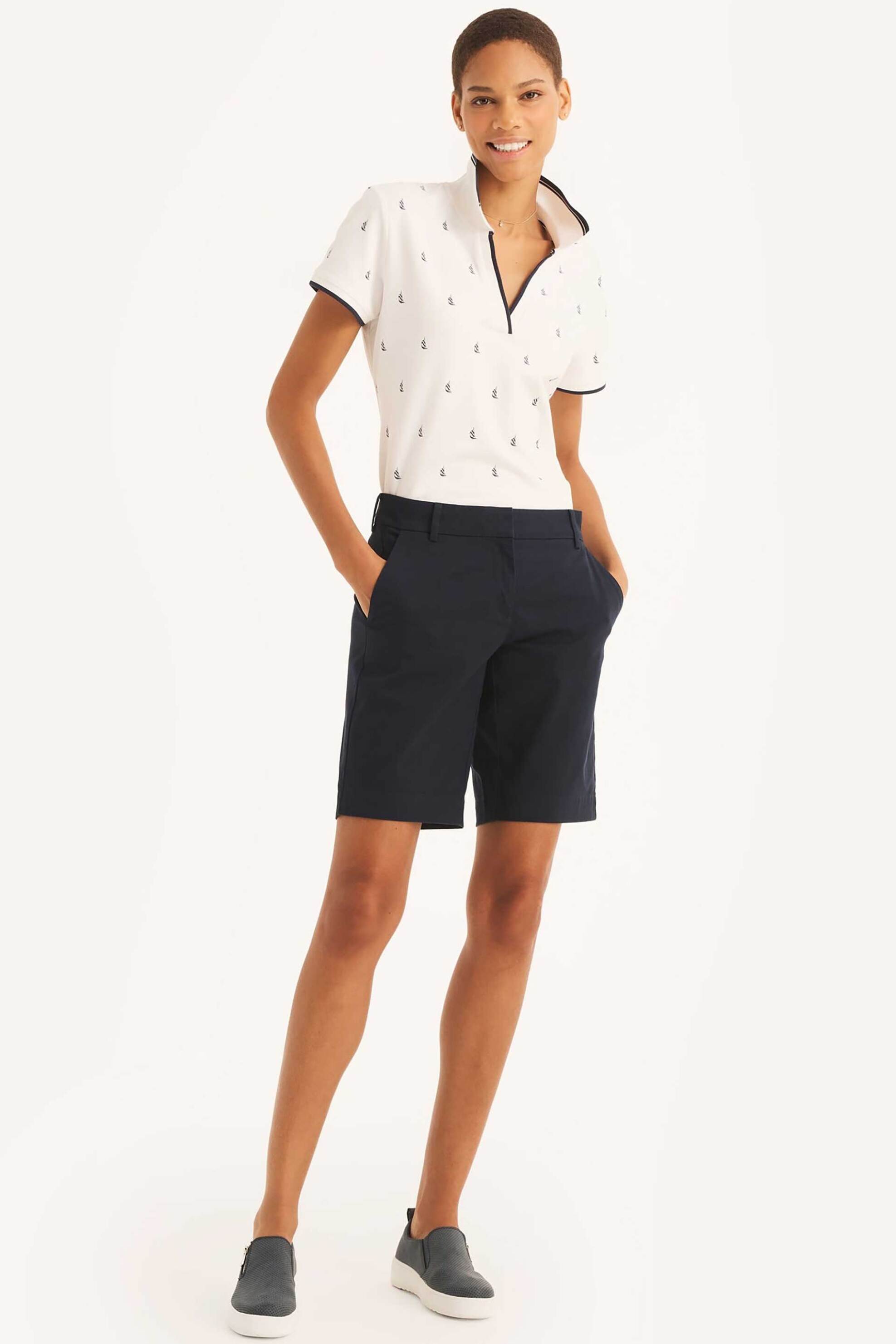 Nautica γυναικεία βερμούδα chino Classic Fit - 45B702 Μπλε Σκούρο