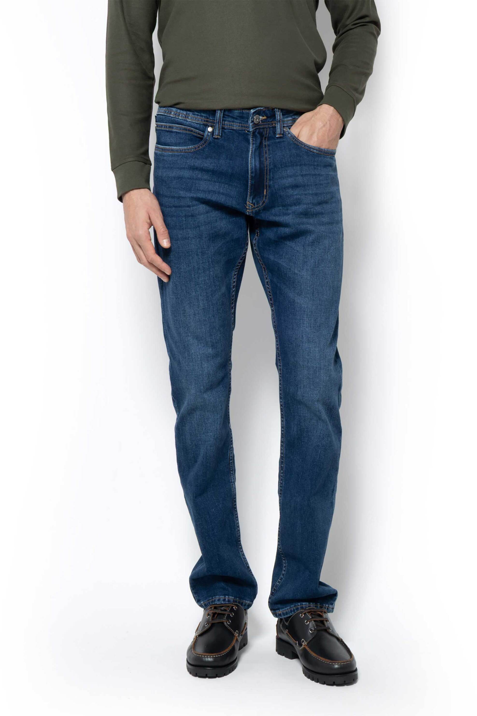 Nautica ανδρικό τζιν παντελόνι πεντάτσεπο Straight Fit - 5P7900 Denim Blue