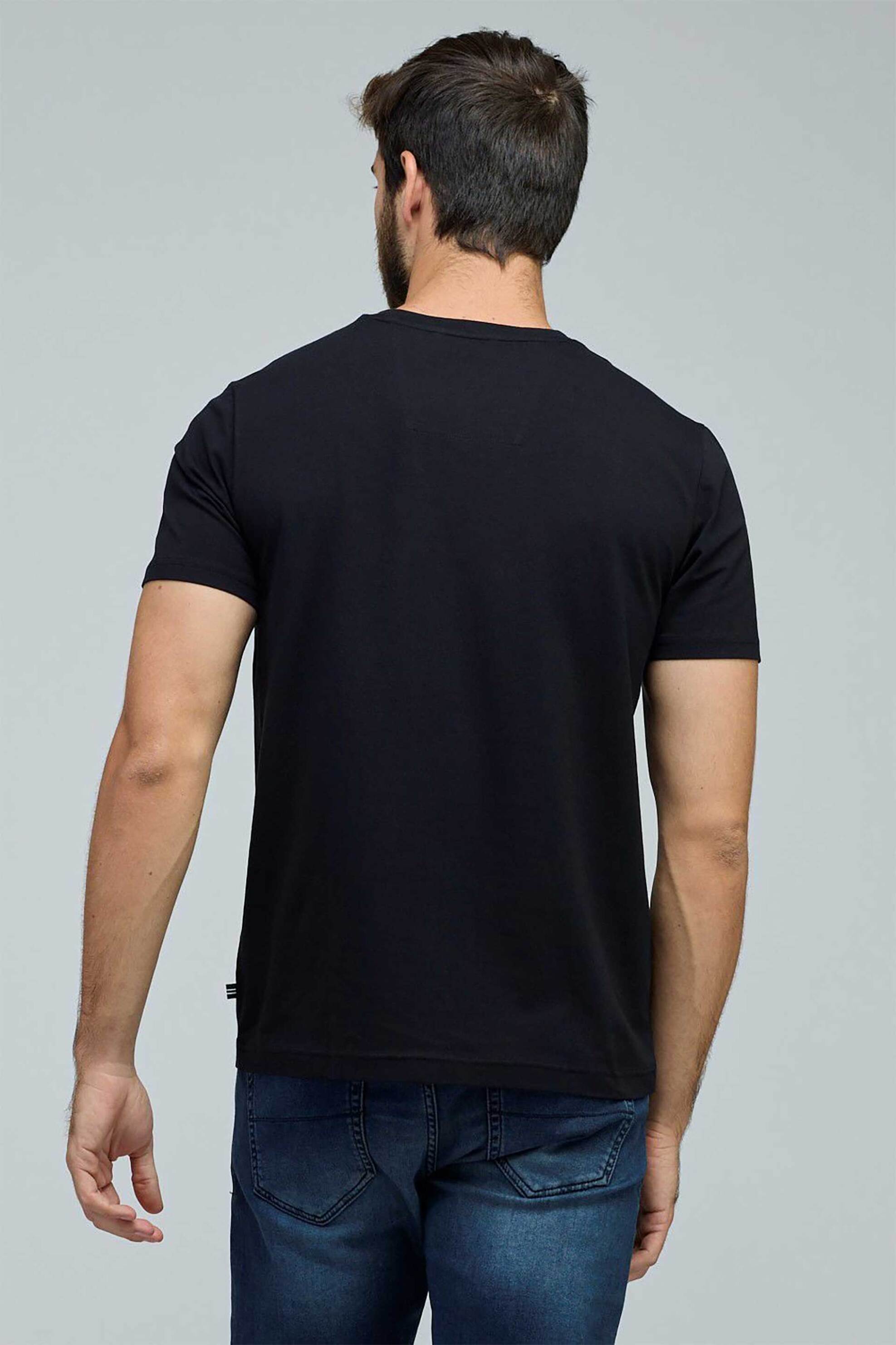 Nautica Ανδρικό T-Shirt με Κεντημένο Λογότυπο Classic Fit - 91001V Μαύρο