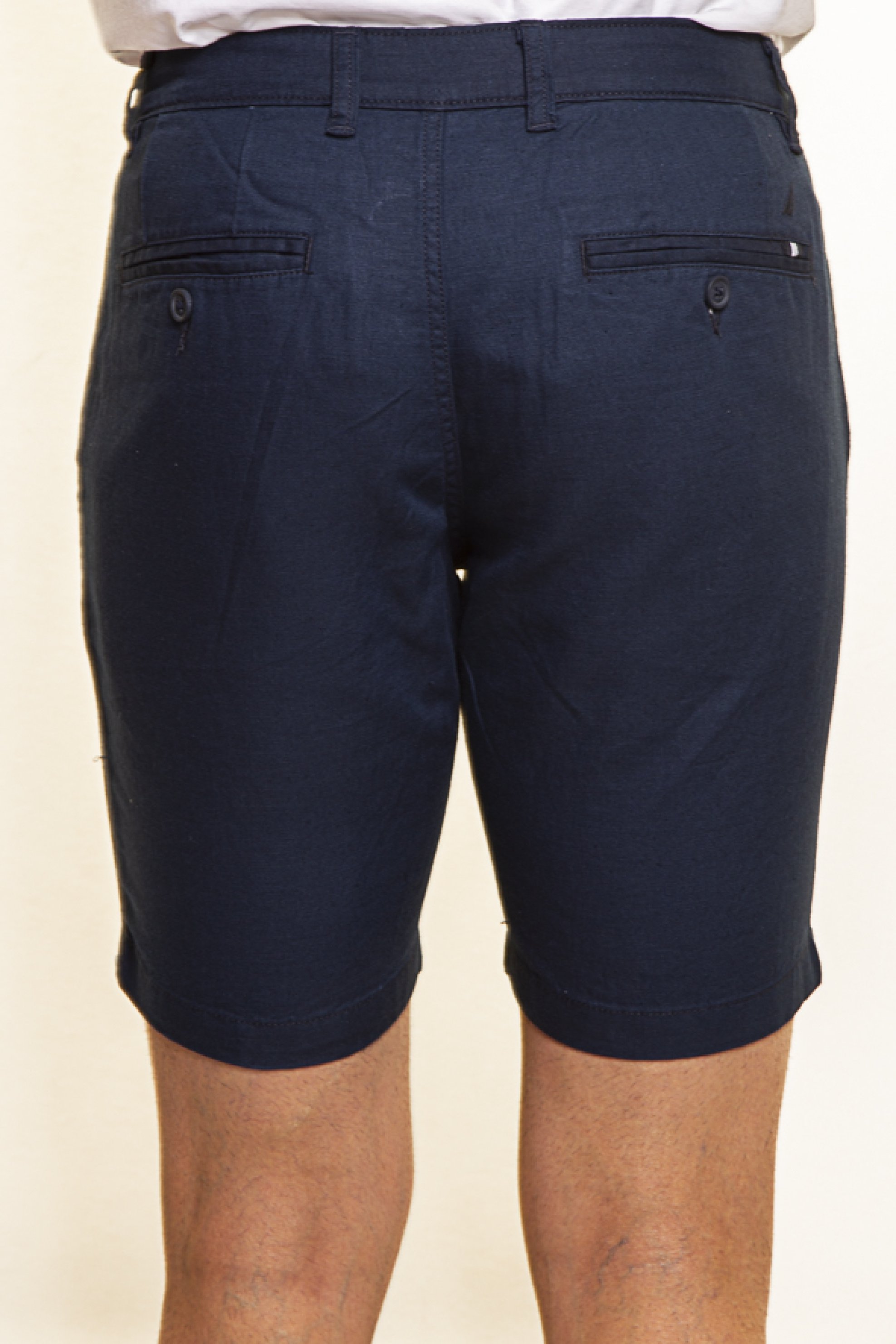 Nautica Ανδρική Chino Βερμούδα από Λινάρι Και Βαμβάκι - B10013 Μπλε Σκούρο