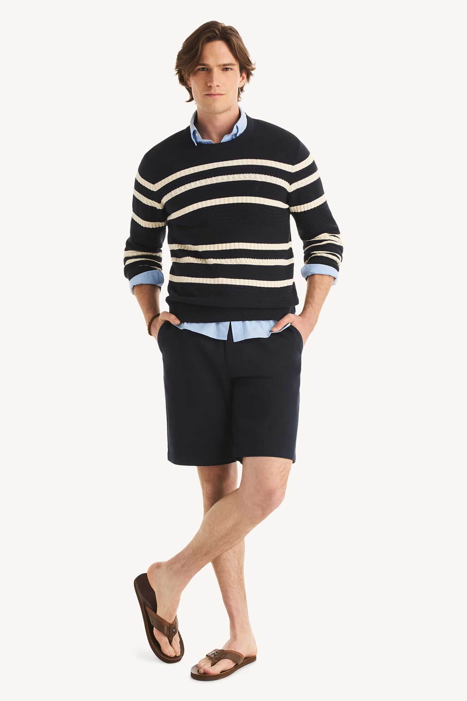 Nautica ανδρική βερμούδα chino Classic Fit - BR9102 Μπλε Σκούρο