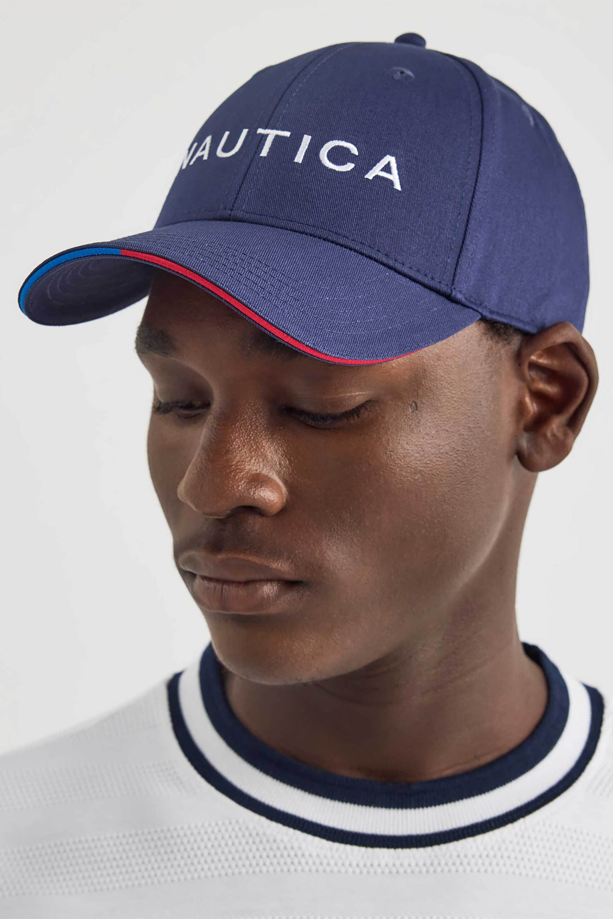 Nautica ανδρικό καπέλο jockey με λογότυπο "Atmore" - N1AS3589 Μπλε Σκούρο