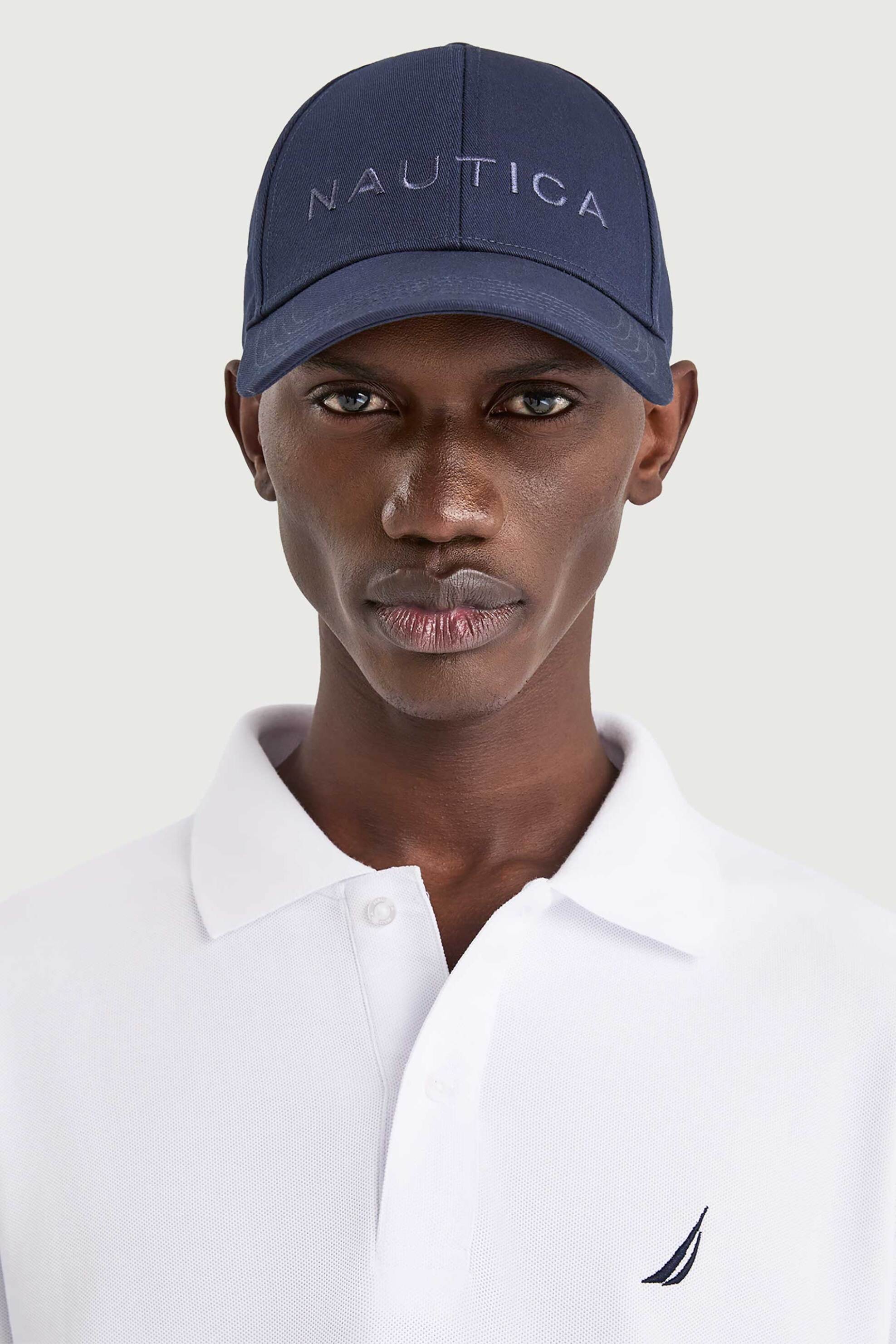 Nautica ανδρικό καπέλο jockey με κεντημένο λογότυπο - N1AV4036 Μπλε Σκούρο