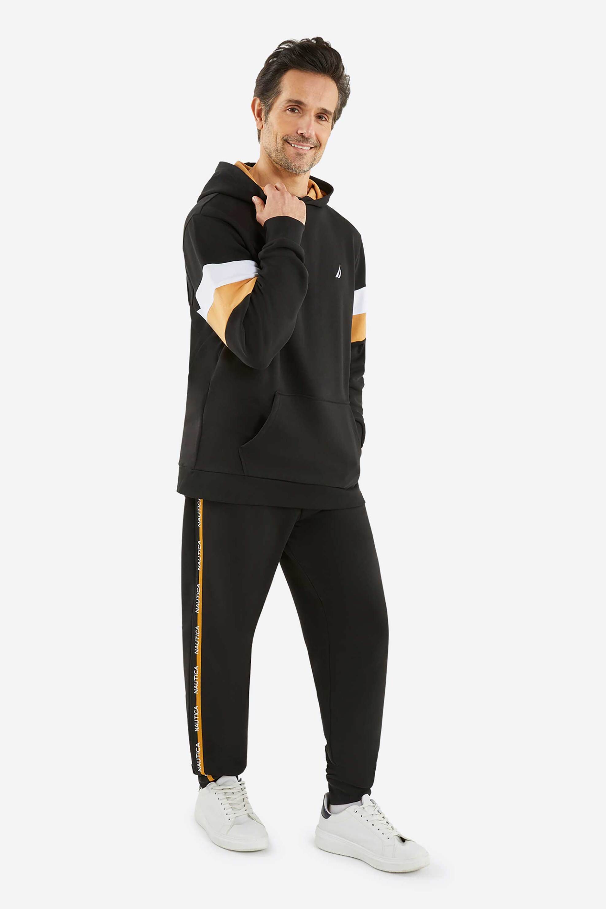 Nautica ανδρική μπλούζα φούτερ με κουκούλα και contrast λεπτομέρειες - N1P02314 Μαύρο φωτογραφία