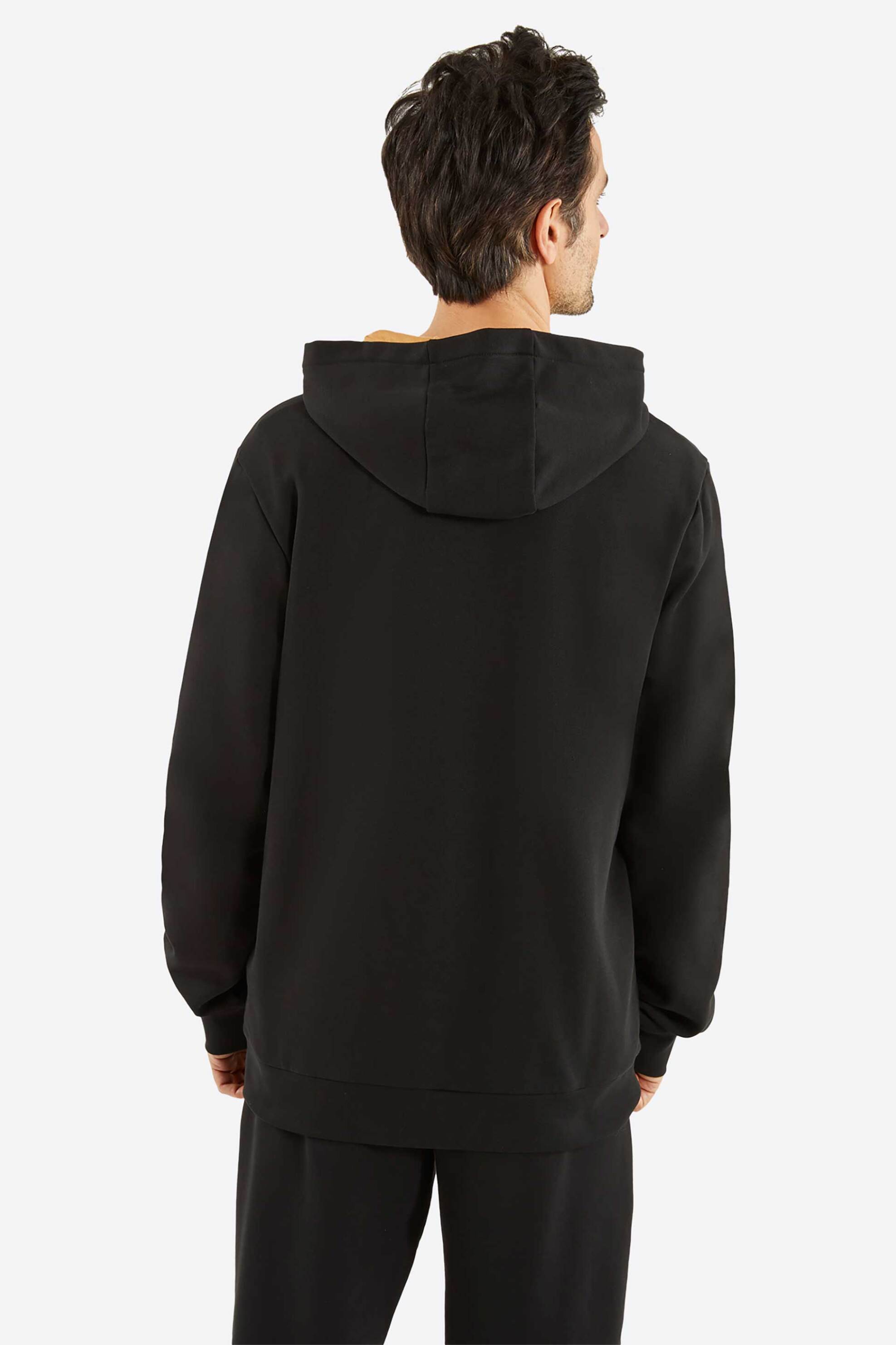 Nautica ανδρική ζακέτα φούτερ με κουκούλα και logo tape - N1P02320 Μαύρο φωτογραφία