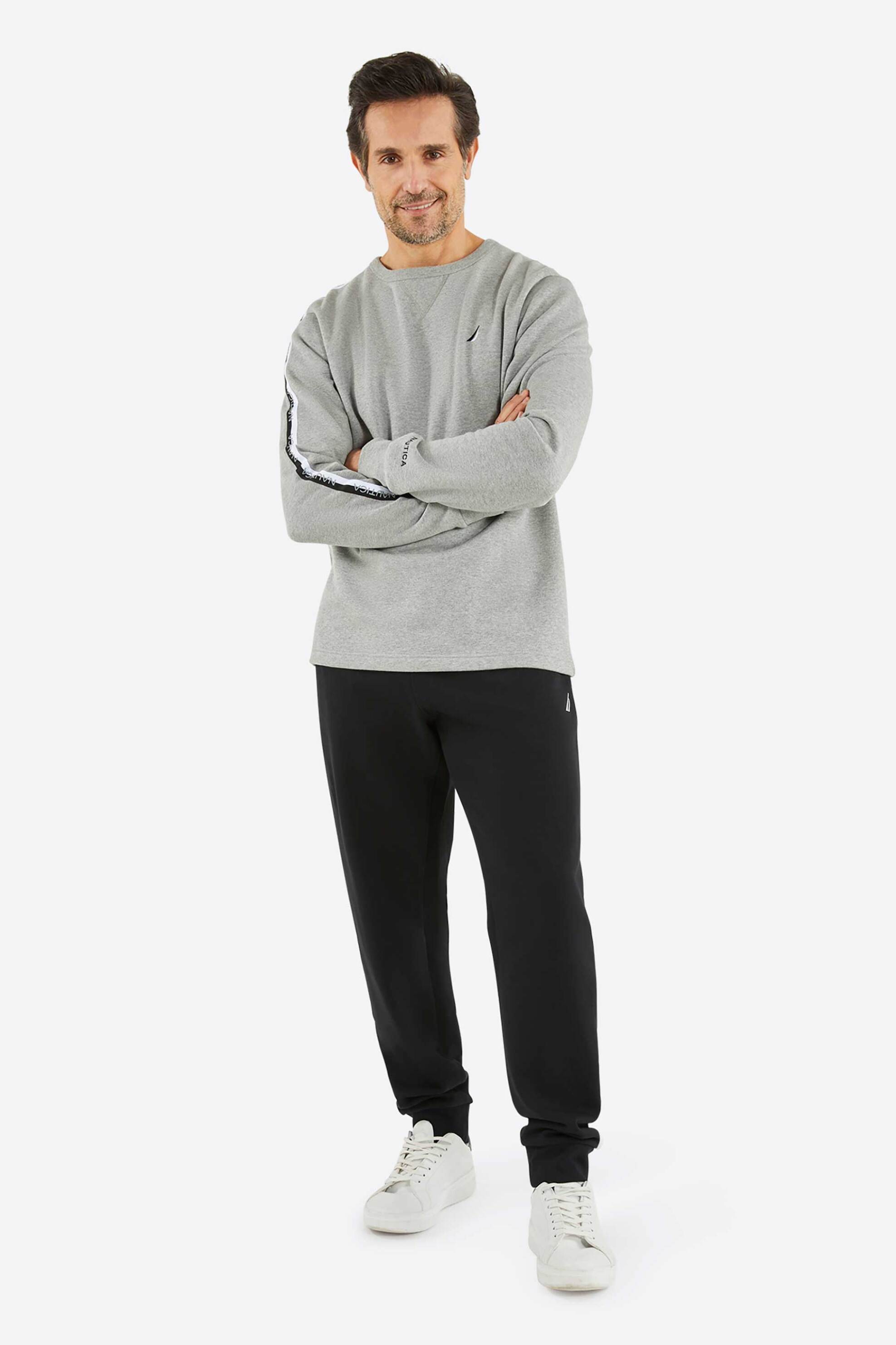 Nautica ανδρική μπλούζα φούτερ με logo tape - N1P02321 Γκρι φωτογραφία