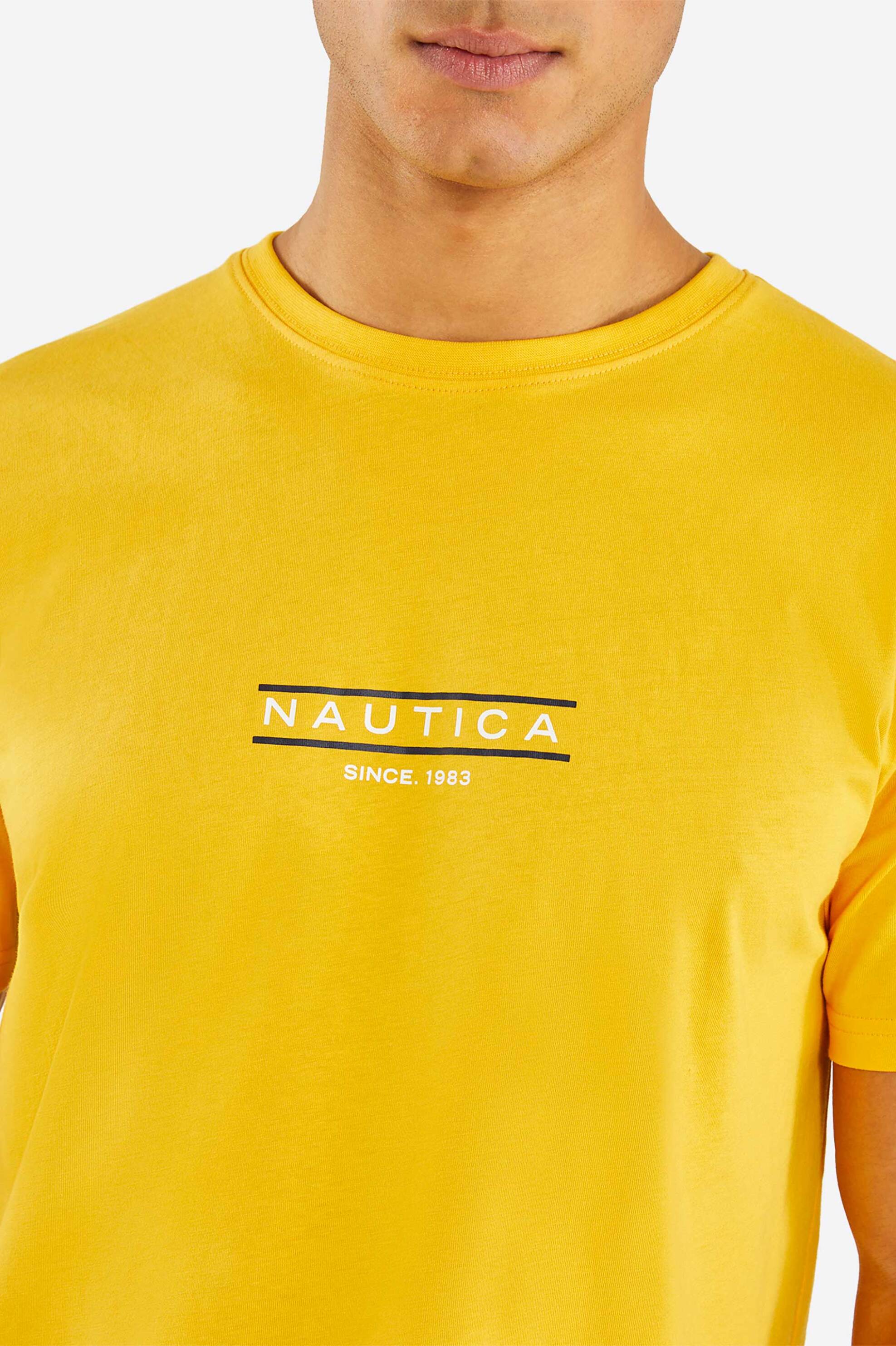 Nautica ανδρικό T-shirt με graphic logo print - N1P02347 Κίτρινο φωτογραφία