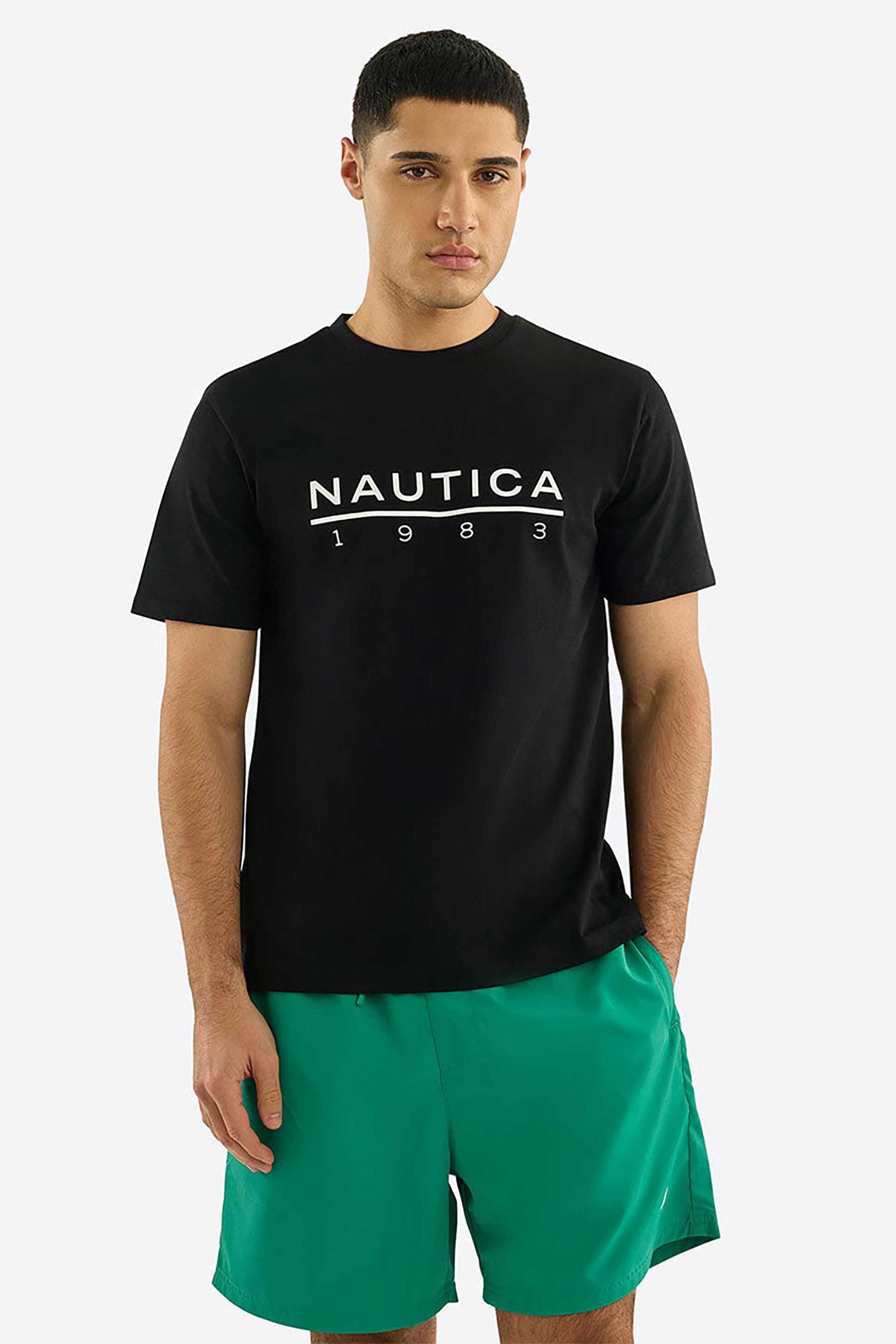 NAUTICA Nautica ανδρικό T-shirt με λογότυπο - N1R03559 Μαύρο