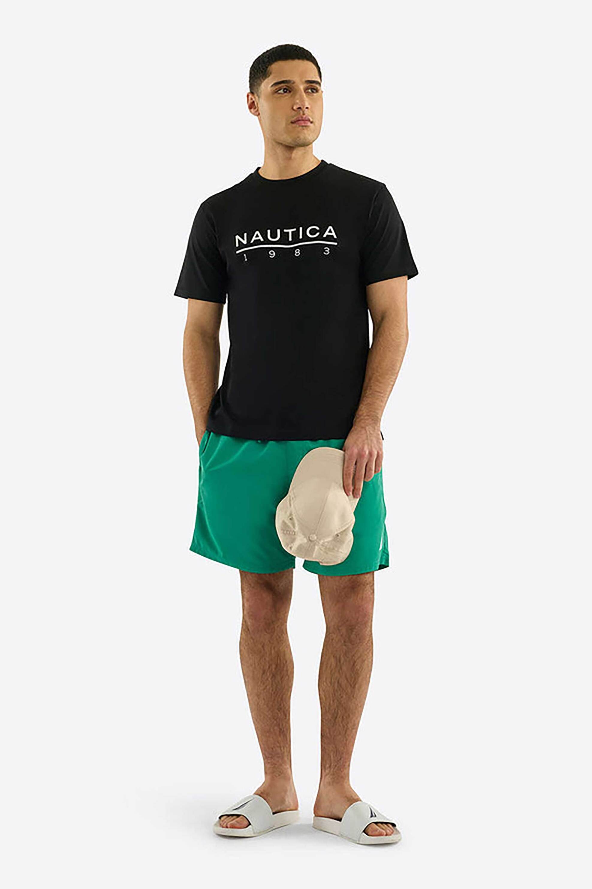 Nautica ανδρικό T-shirt με λογότυπο - N1R03559 Μαύρο φωτογραφία