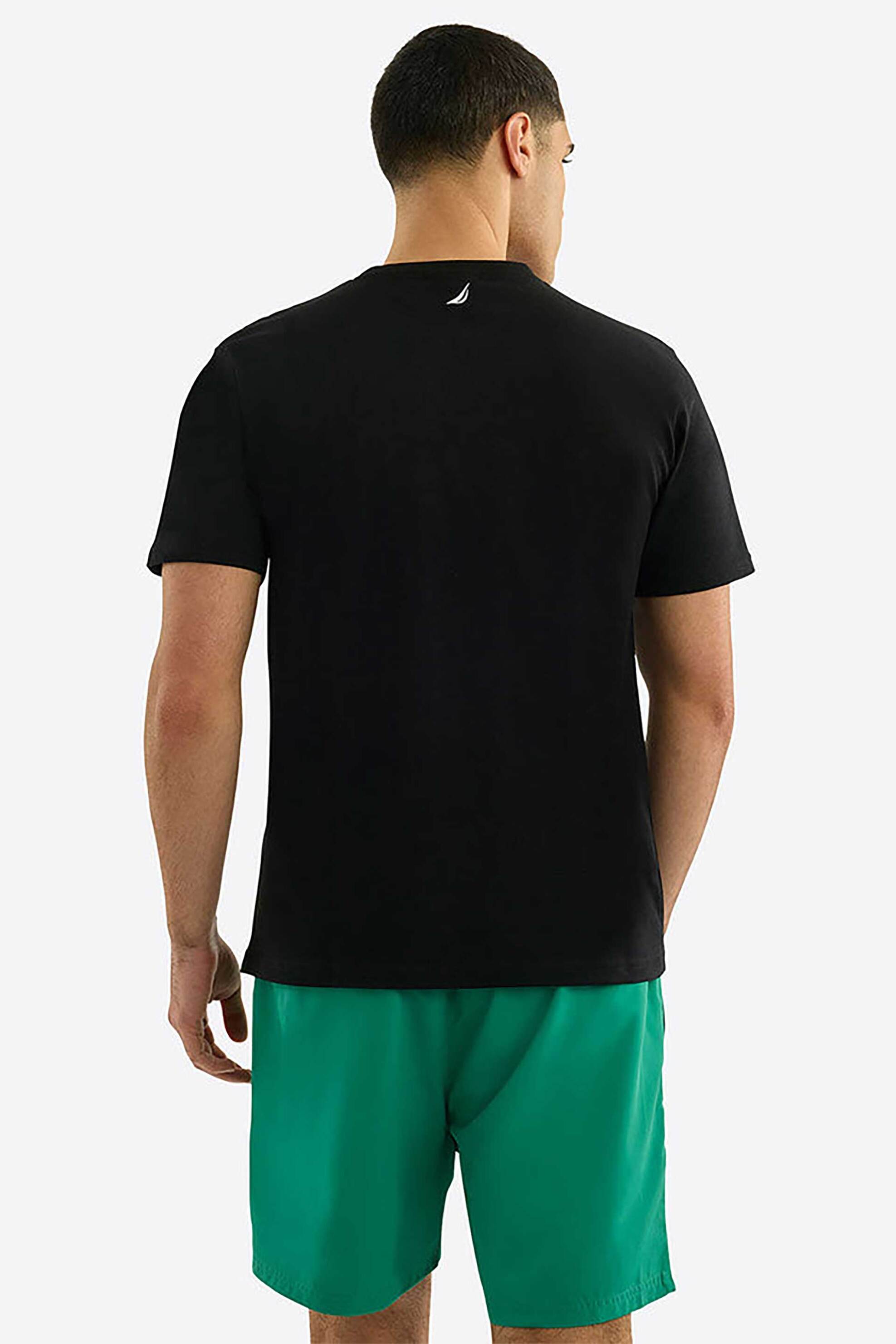 Nautica ανδρικό T-shirt με λογότυπο - N1R03559 Μαύρο φωτογραφία