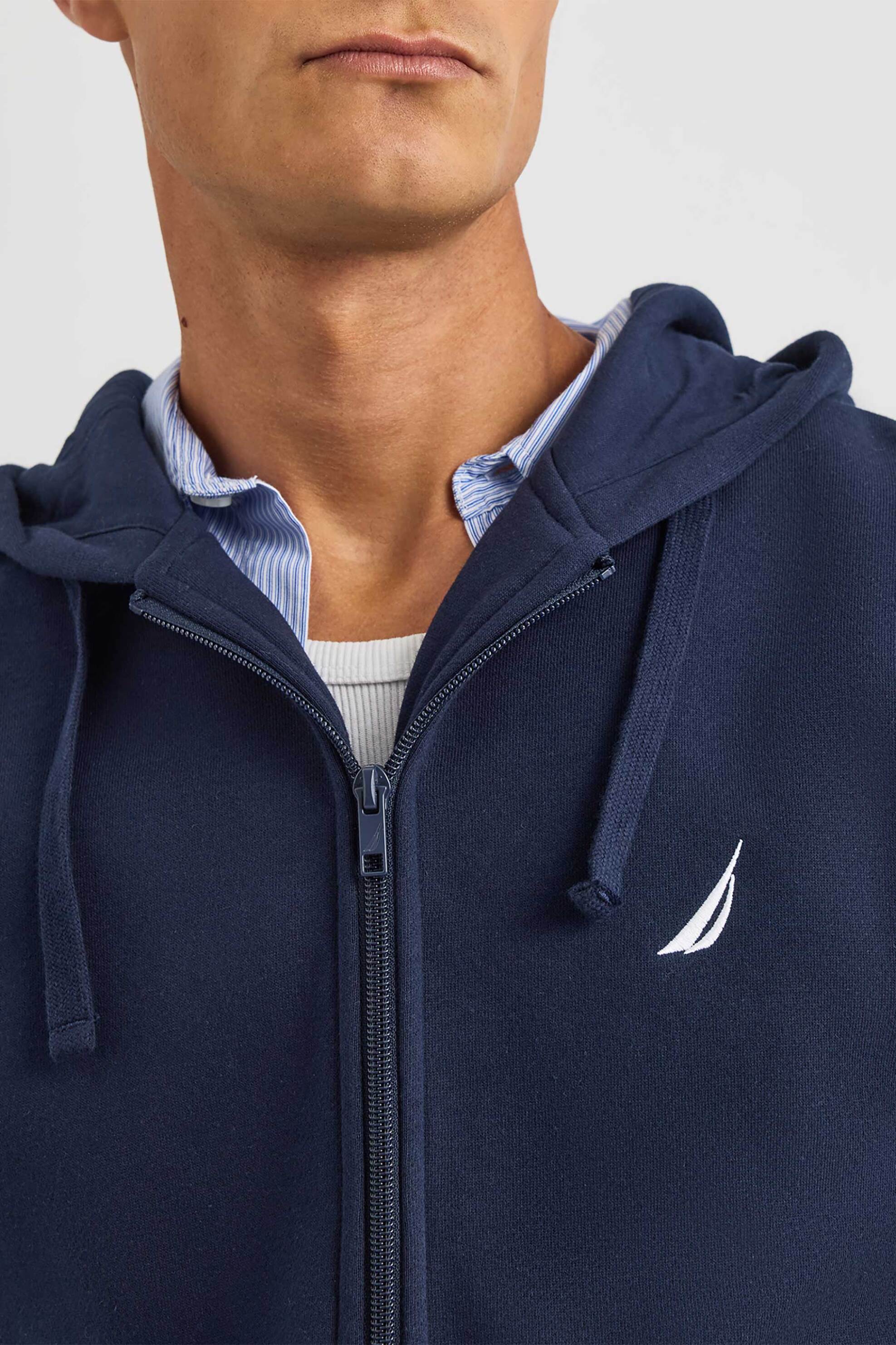 Nautica ανδρική ζακέτα φούτερ με κουκούλα και λογότυπο "Makani" - N1S03435 Μπλε Σκούρο φωτογραφία