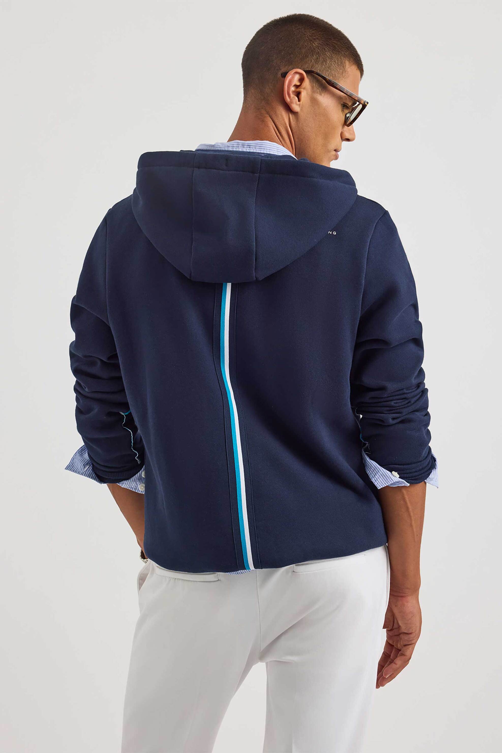 Nautica ανδρική ζακέτα φούτερ με κουκούλα και λογότυπο "Makani" - N1S03435 Μπλε Σκούρο φωτογραφία