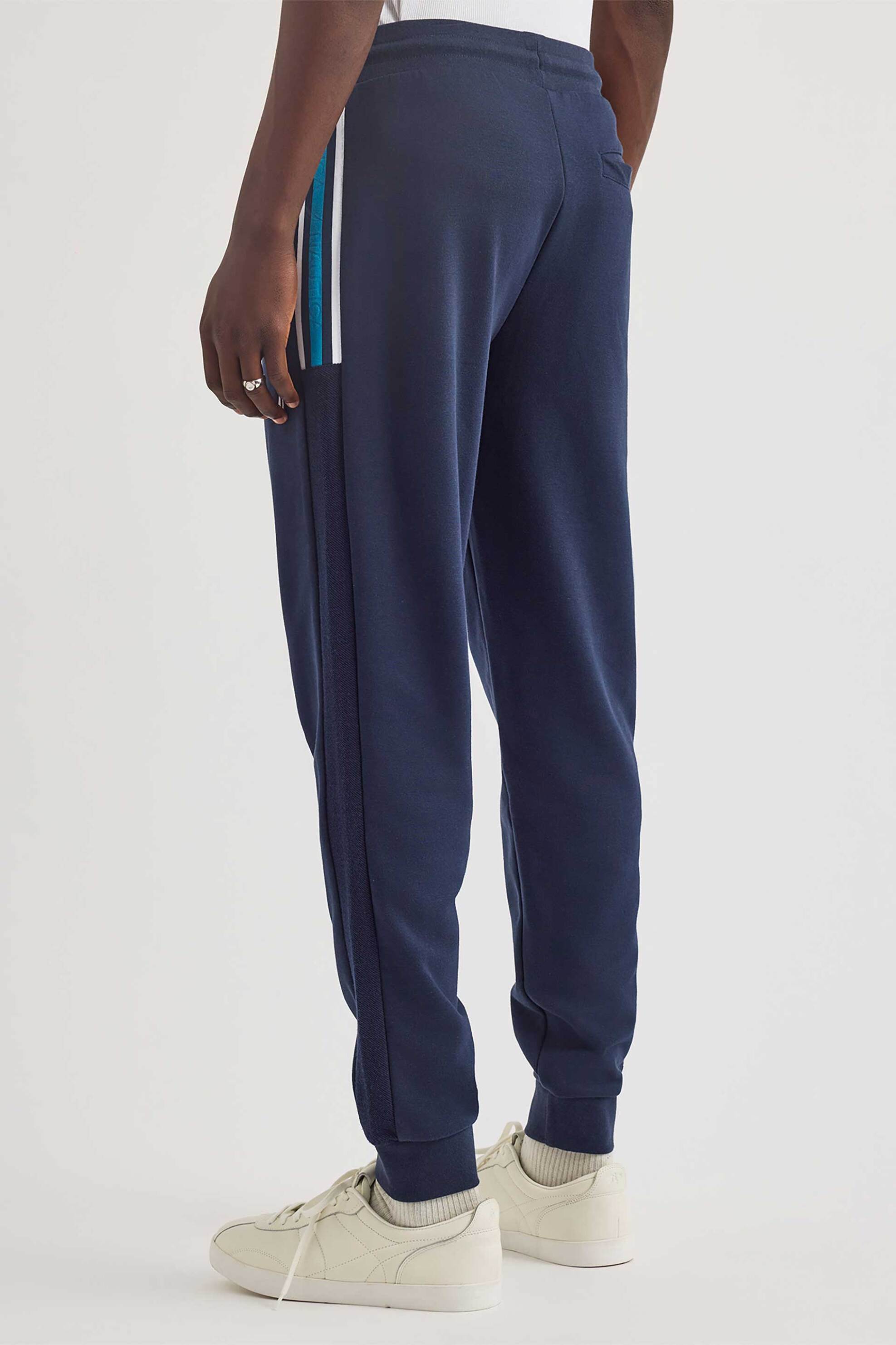 Nautica ανδρικό παντελόνι φόρμας με κεντημένο λογότυπο και contrast ρίγες στα πλαϊνά Classic Fit - N1S03445 Μπλε Σκούρο φωτογραφία