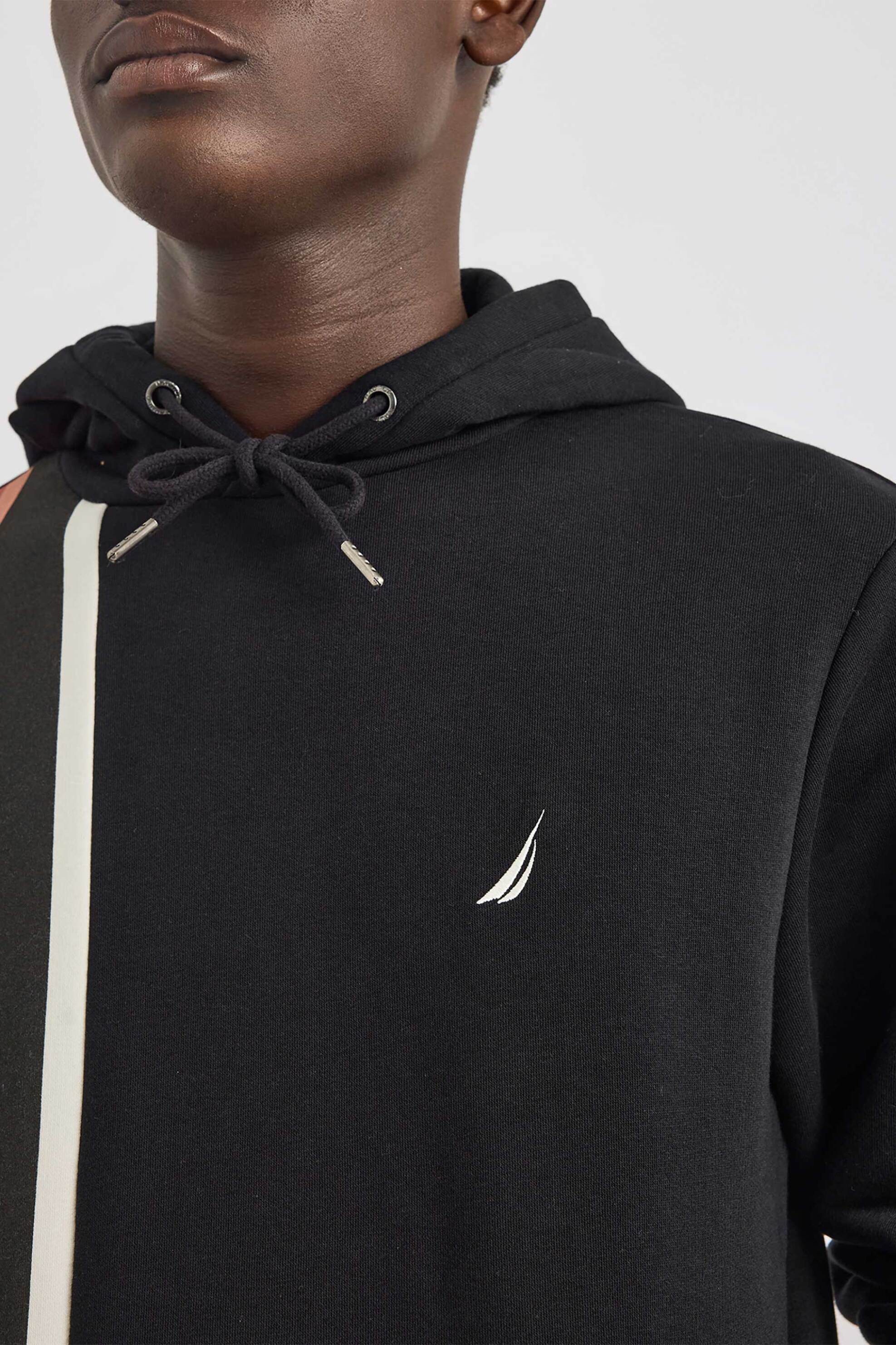 Nautica ανδρική μπλούζα φούτερ με κουκούλα και contrast λεπτομέρειες - N1S03470 Μαύρο φωτογραφία