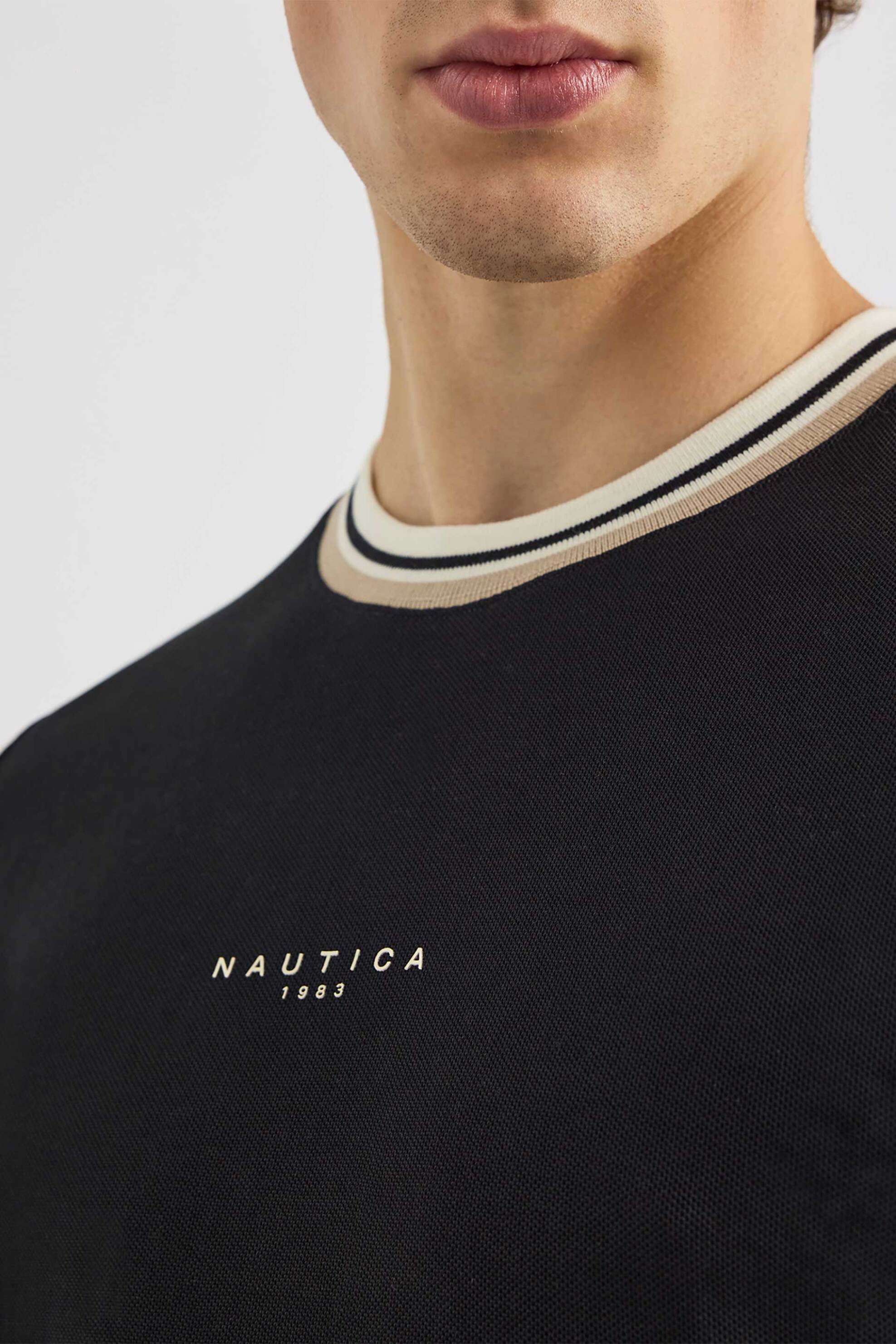 Nautica ανδρικό T-shirt με λογότυπο "Seaton" - N1S03473 Μαύρο φωτογραφία