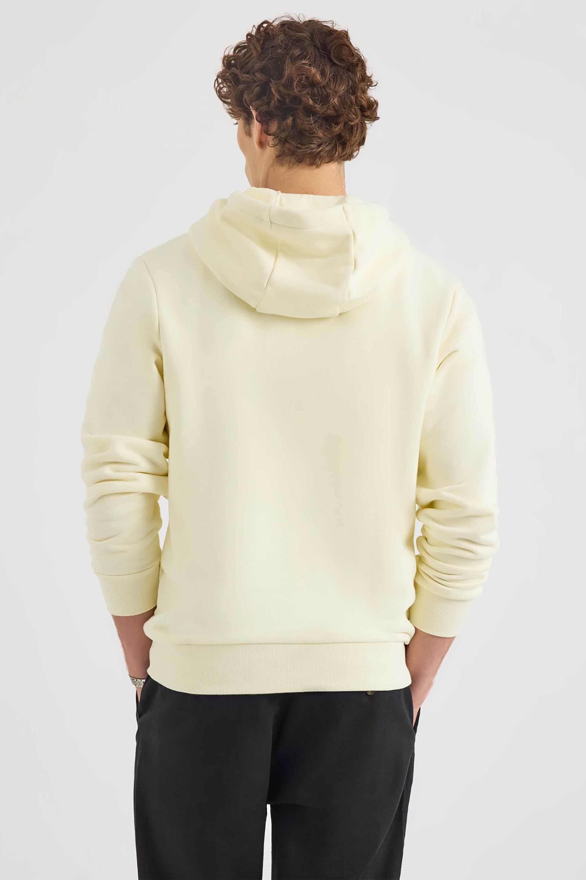 Nautica ανδρική μπλούζα φούτερ με κουκούλα και λογότυπο - N1S03499 Εκρού φωτογραφία