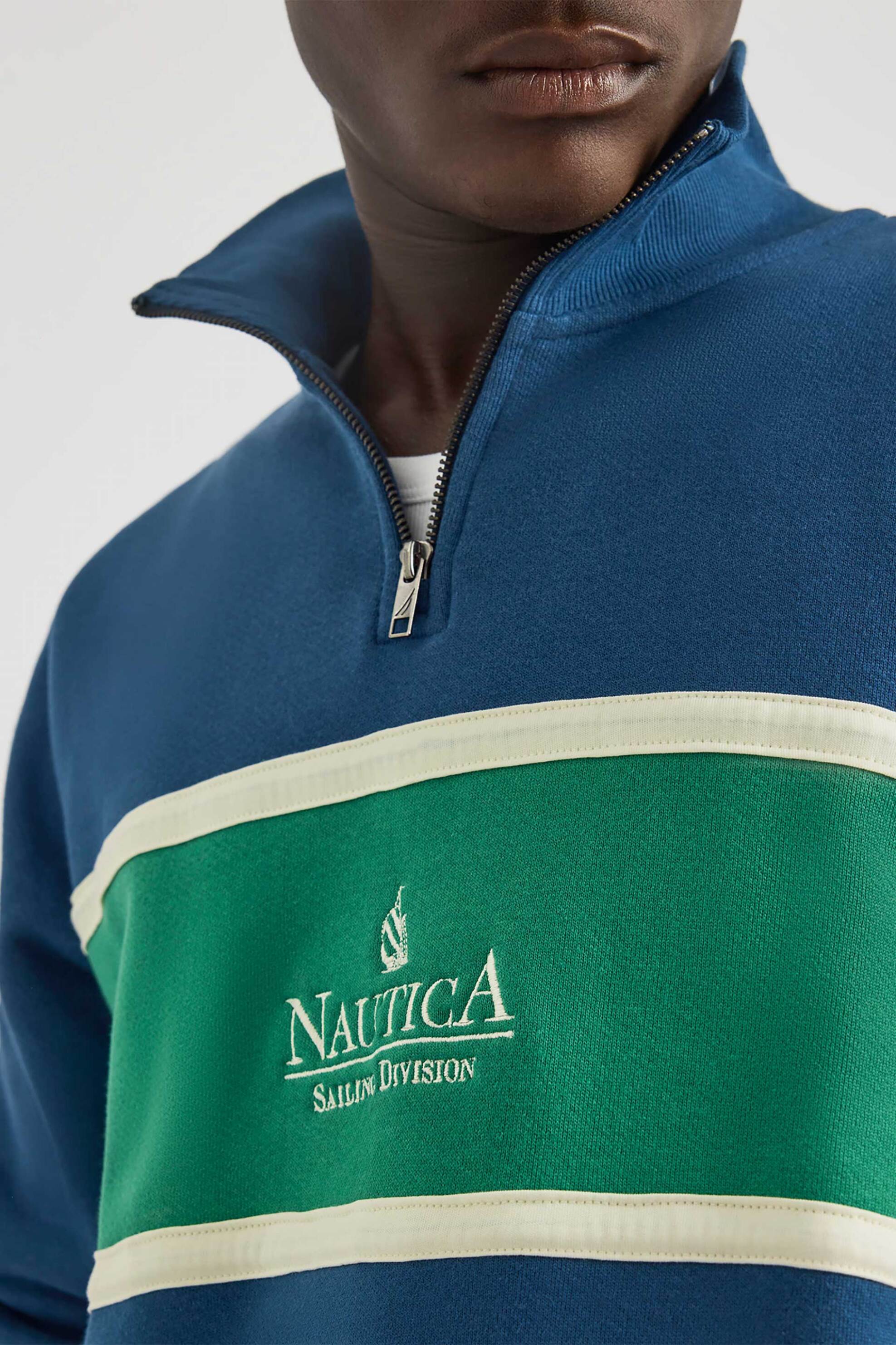 Nautica ανδρική μπλούζα φούτερ με ψηλό λαιμό και contrast λεπτομέρειες - N1S03502 Μπλε φωτογραφία