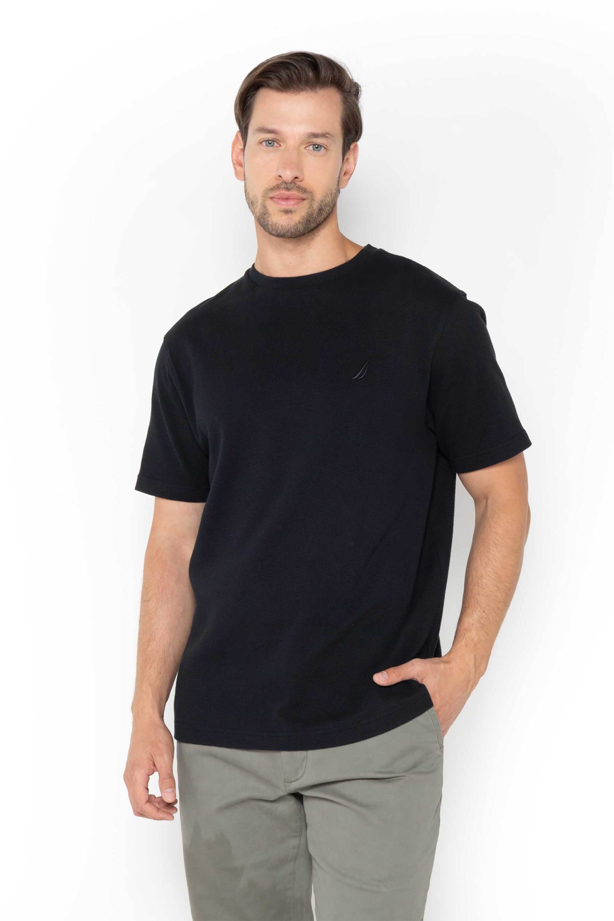 NAUTICA Nautica ανδρικό T-shirt με κεντημένο λογότυπο - N1T03867 Μαύρο