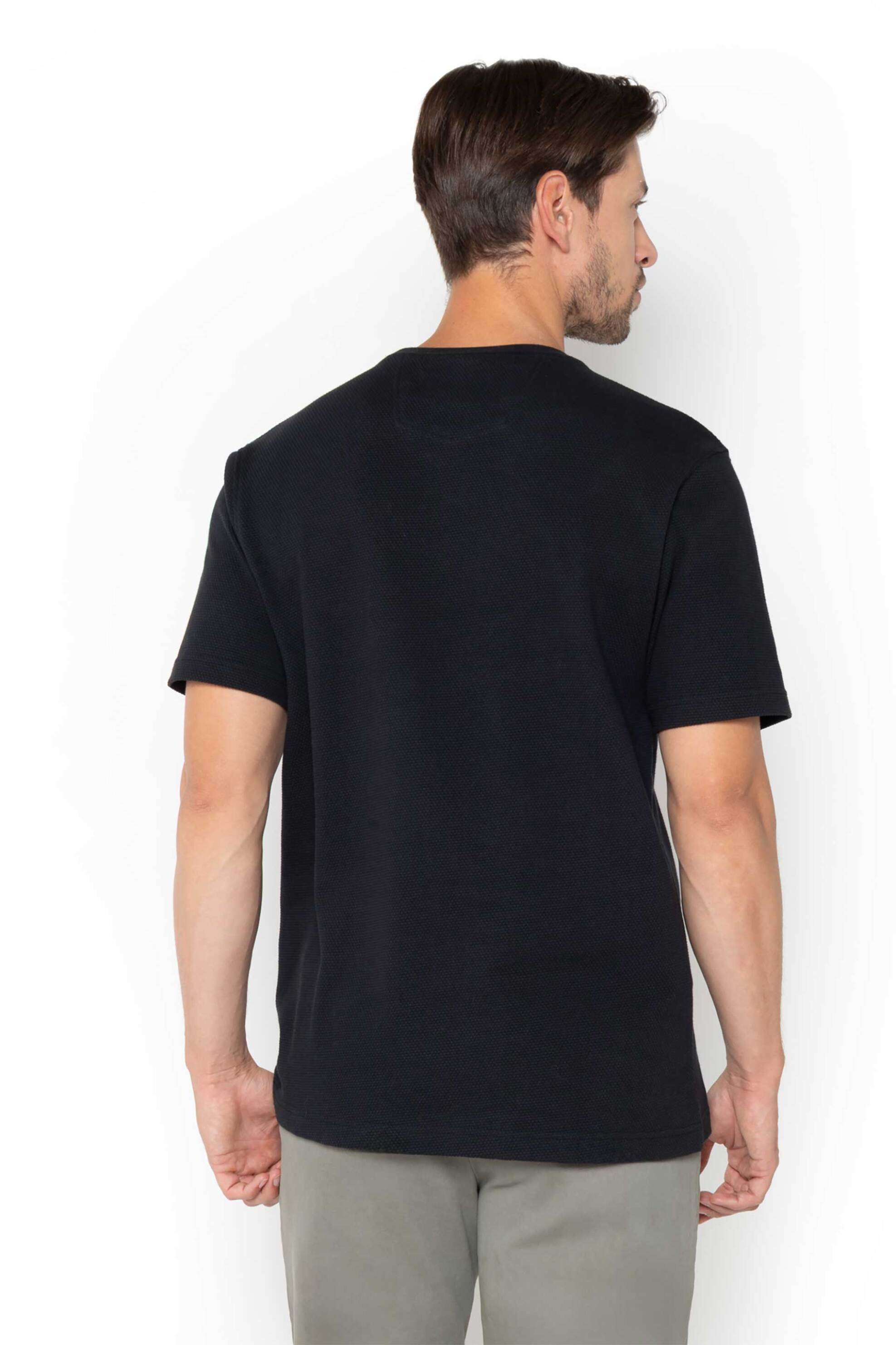 Nautica ανδρικό T-shirt με κεντημένο λογότυπο - N1T03867 Μαύρο φωτογραφία