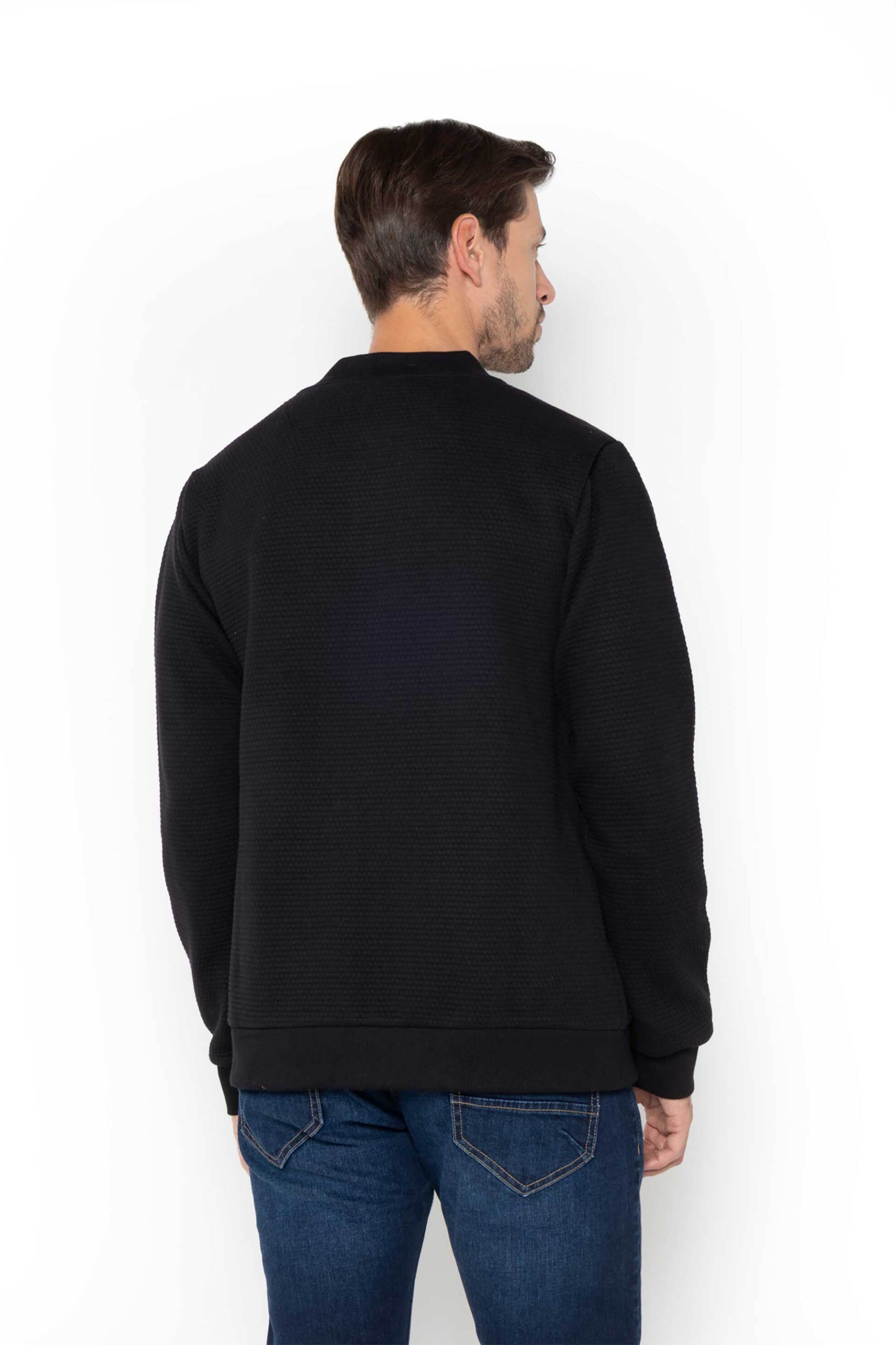 Nautica ανδρική ζακέτα φούτερ structured με κεντημένο λογότυπο - N1T03874 Μαύρο φωτογραφία