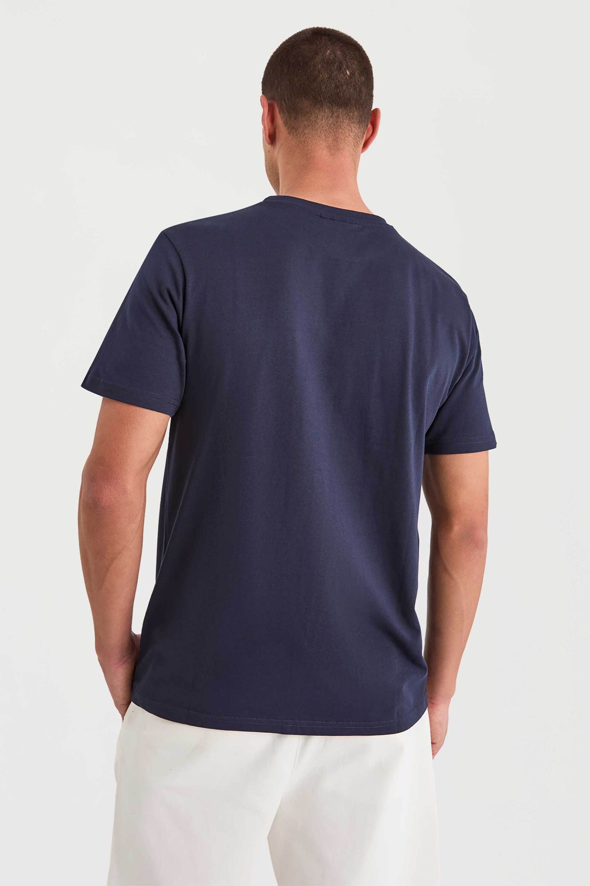 Nautica Ανδρικό T-Shirt με Λογότυπο Ramon - N1V01374 Μπλε Σκούρο