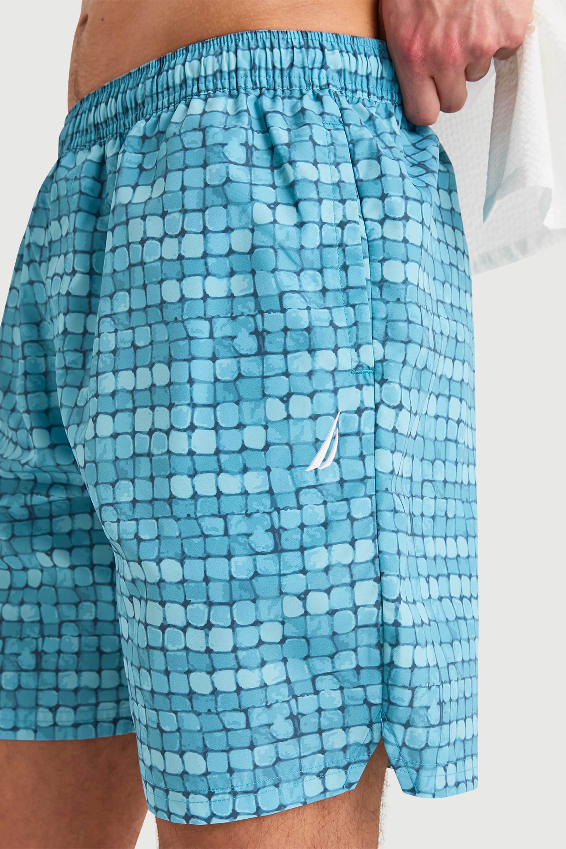 Nautica Ανδρικό Μαγιό Σορτς με All-Over Print Και Κεντημένο Λογότυπο Vasa - N1V03978 Τυρκουάζ
