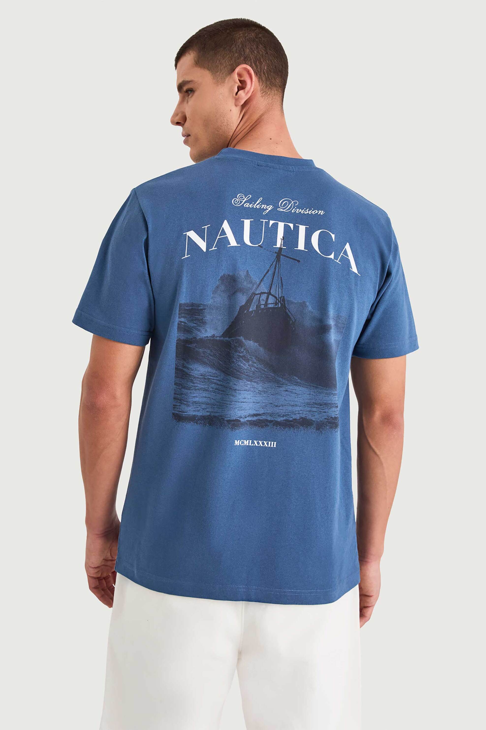Nautica Ανδρικό T-Shirt με Κεντημένο Λογότυπο Kokay - N1V03992 Μπλε