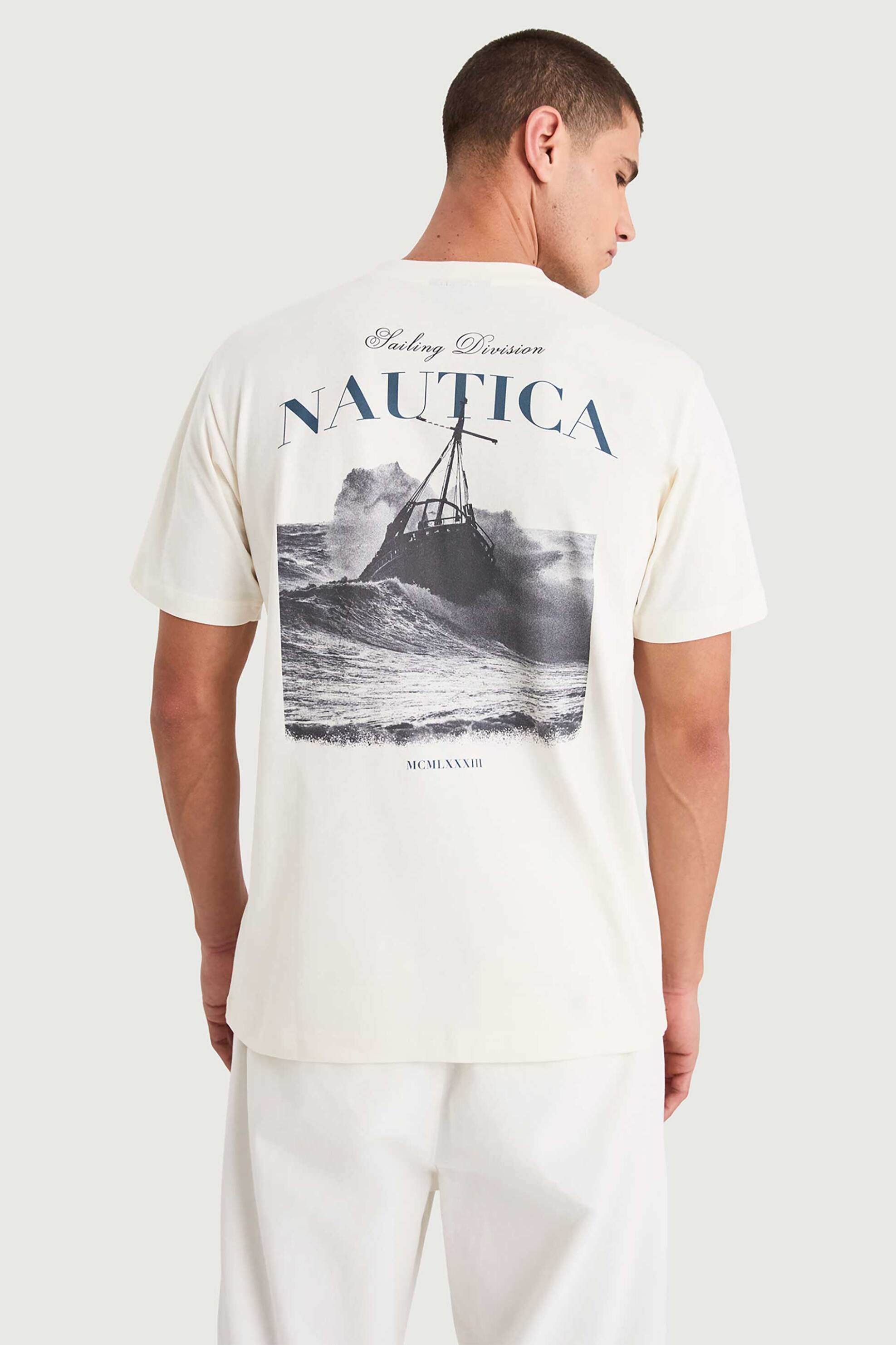 Nautica Ανδρικό T-Shirt με Κεντημένο Λογότυπο Kokay - N1V03992 Λευκό