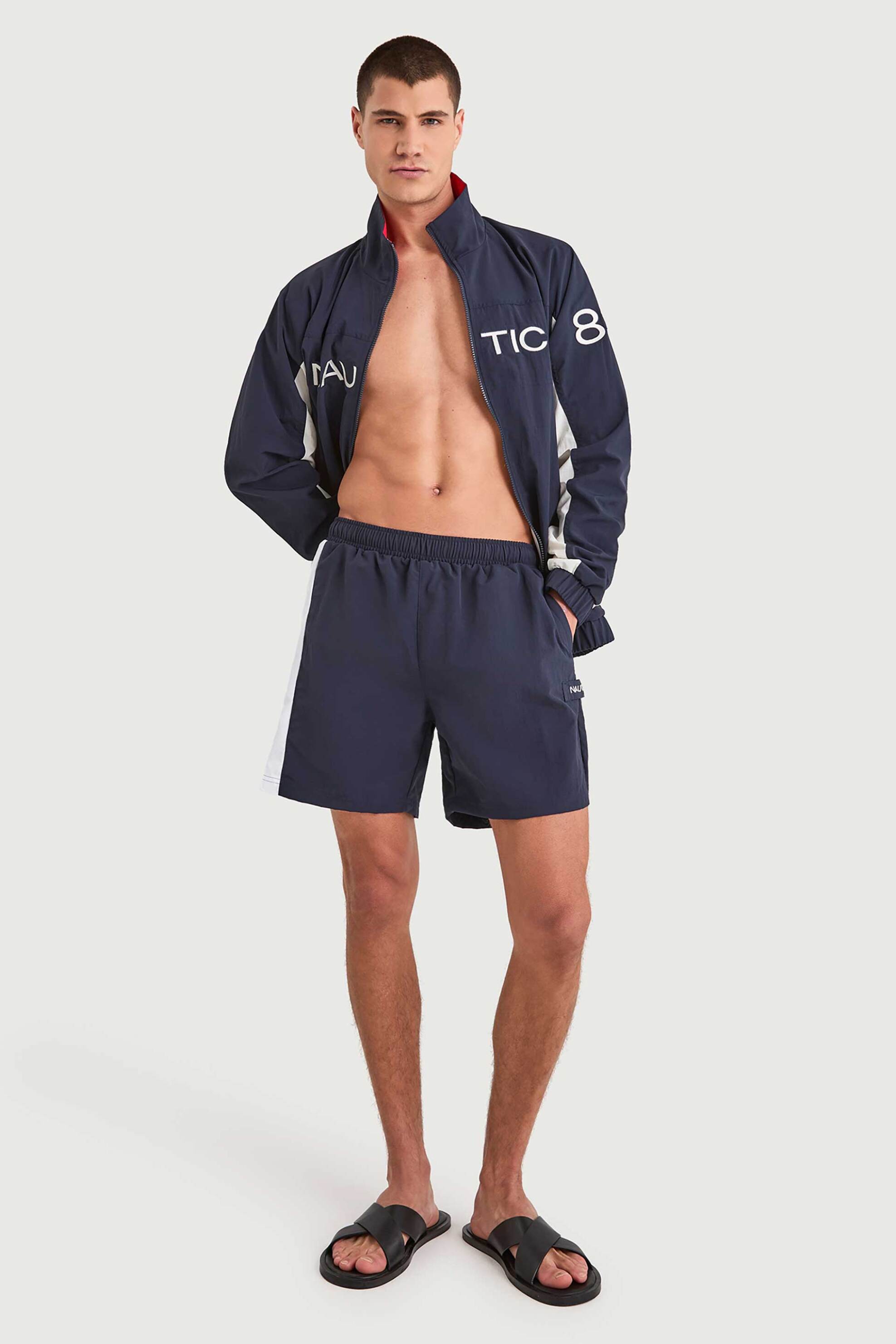 Nautica ανδρικό μαγιό σορτς με λογότυπο "Fenicks" - N1V03997 Μπλε Σκούρο